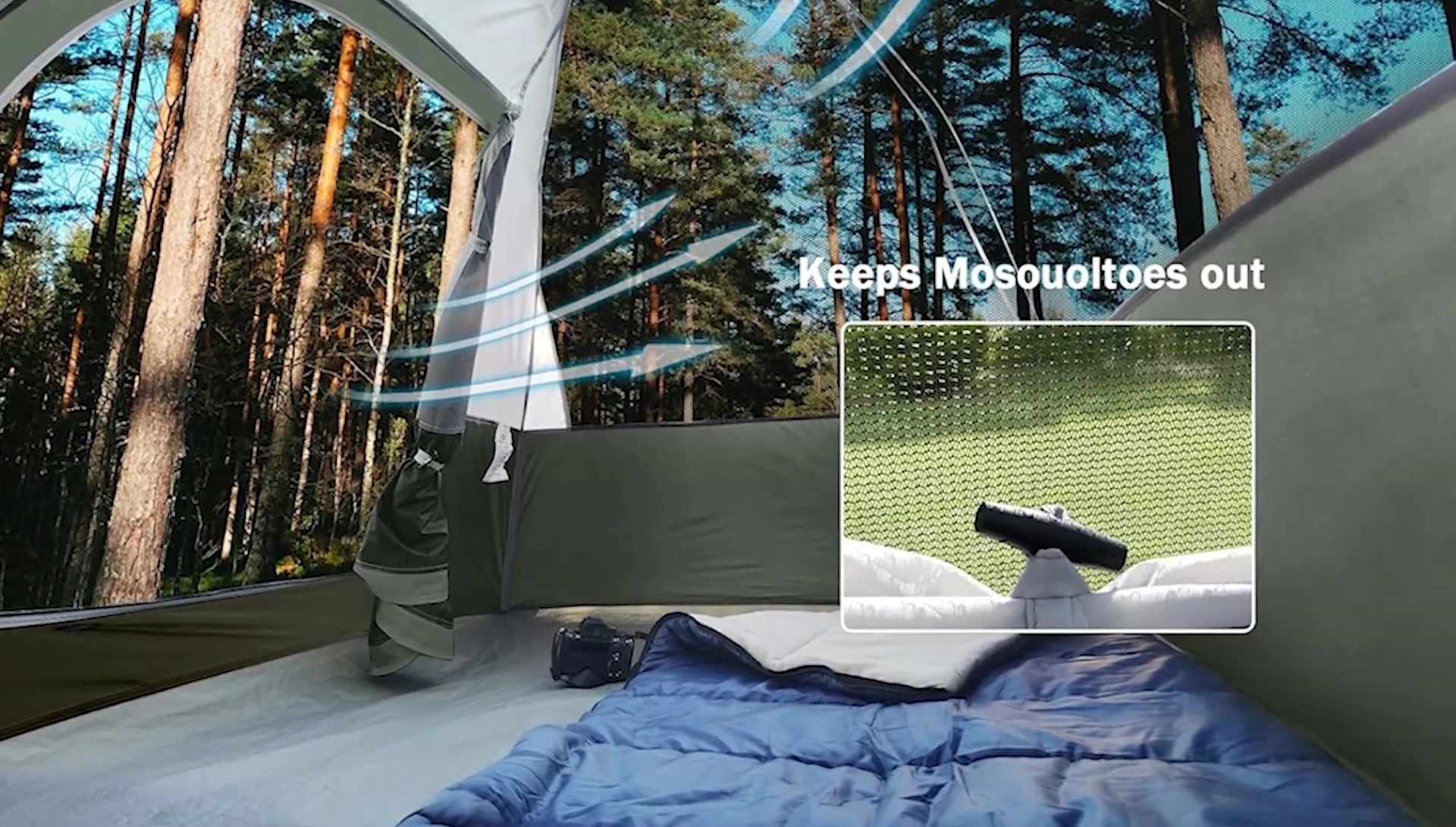 UNP tent demonstrating its comfortable design.