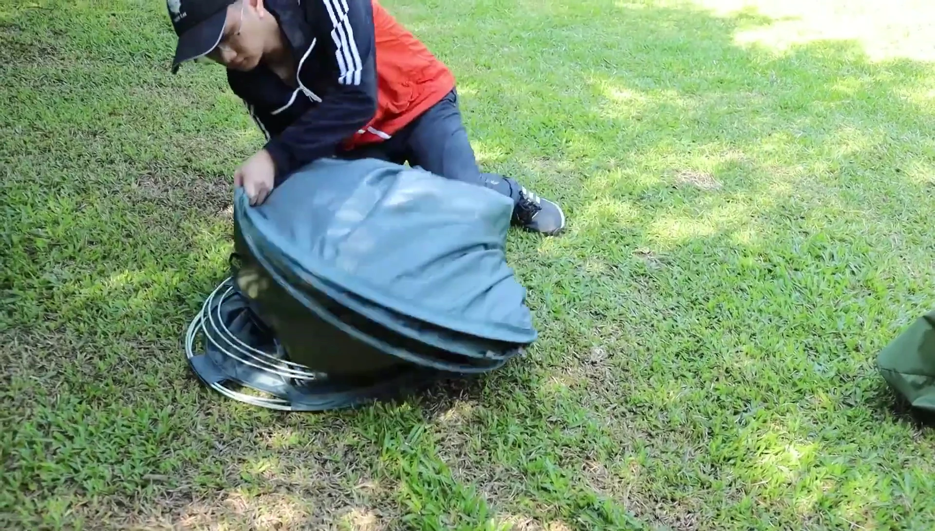 NightCat tent demonstrating its waterproof capabilities.