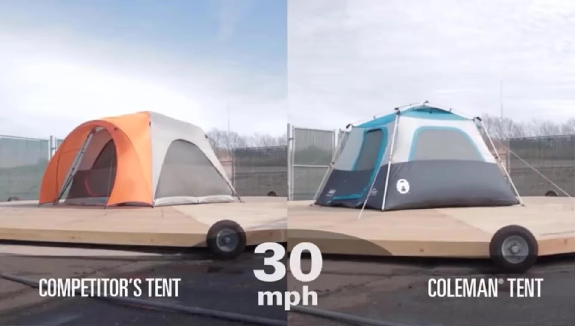 Dimensions and weight of the Coleman tent