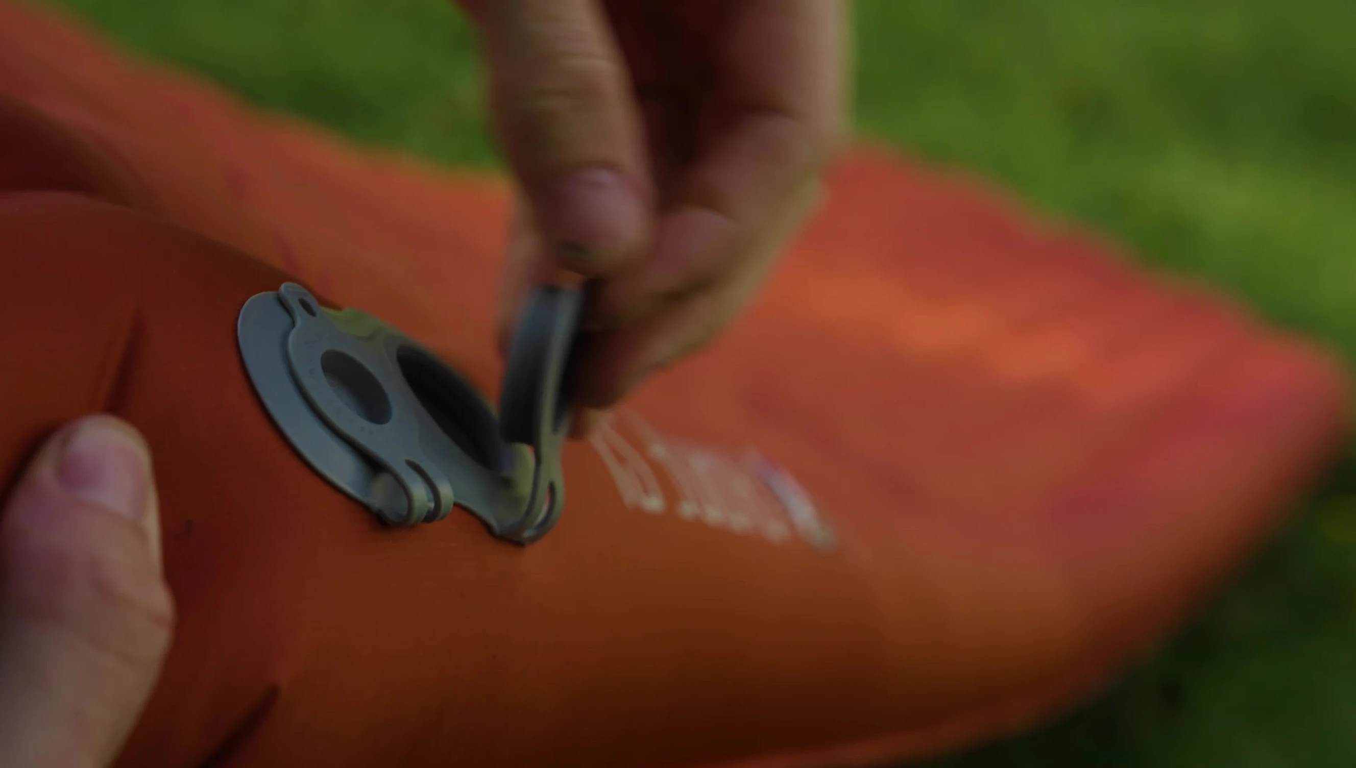 Shot showing the reviewer’s friend’s Big Agnes Zoom UL sleeping pad.