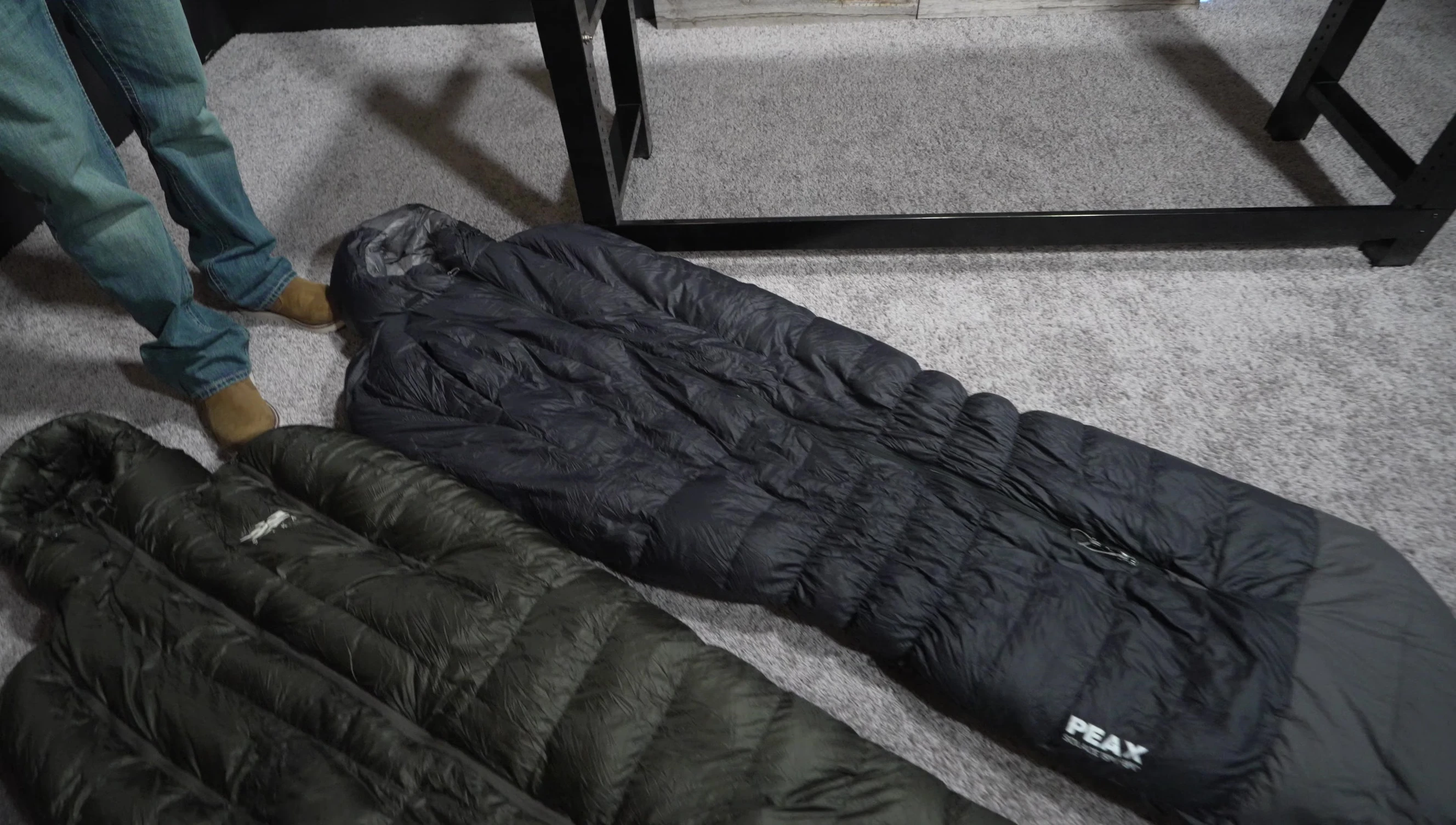 Tester demonstrating arm mobility.