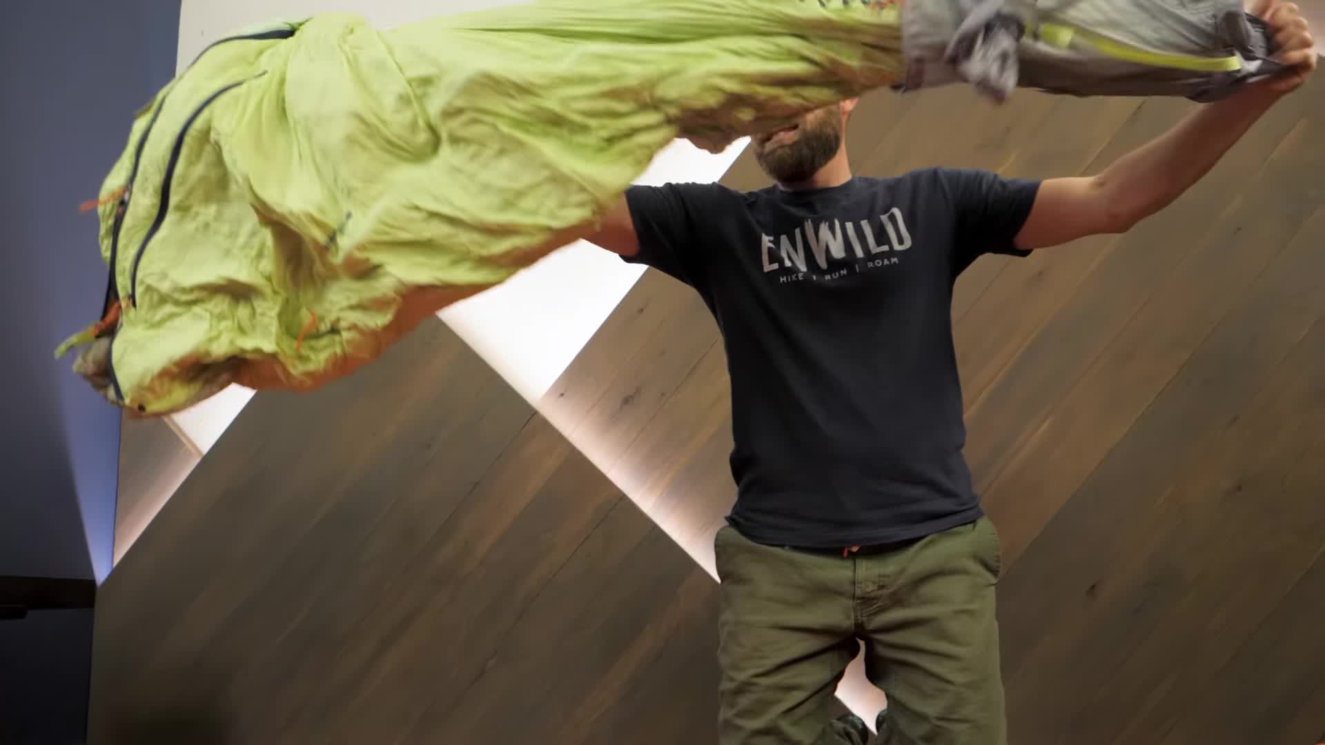 Close-up of the Therm-a-Rest Boost 650 sleeping bag showing its lightweight fill