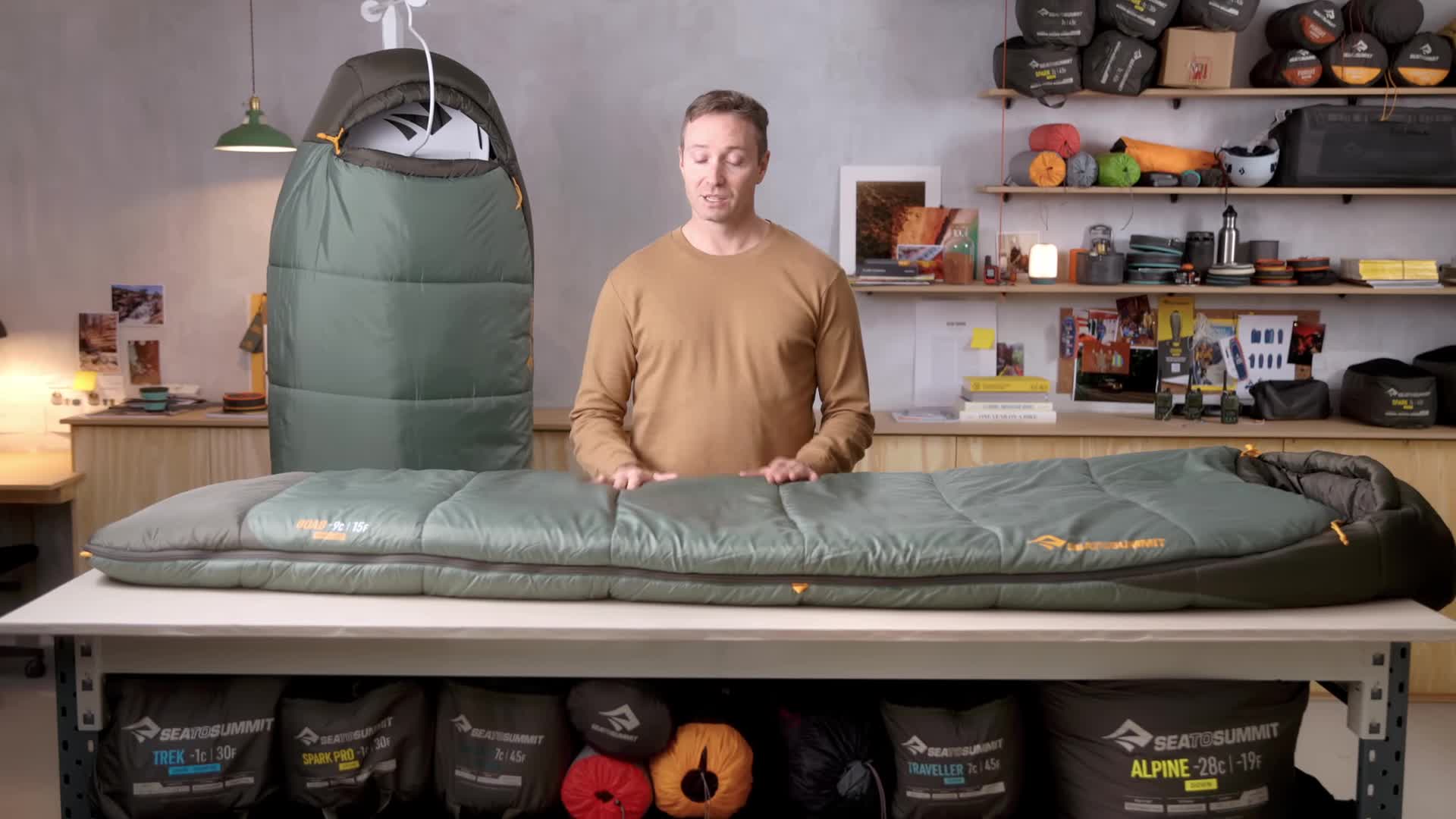 Close-up of the Boab sleeping bag.