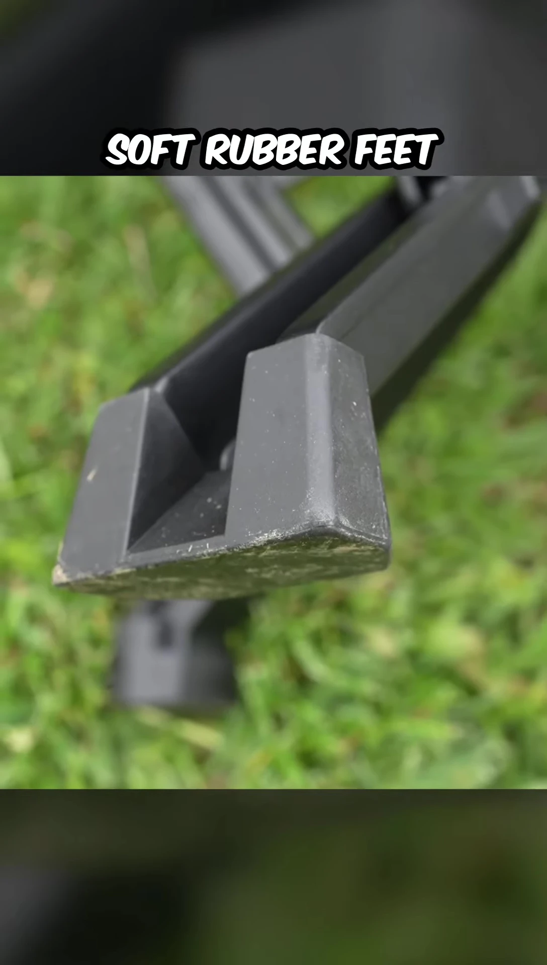 The rubber feet on the table's legs.