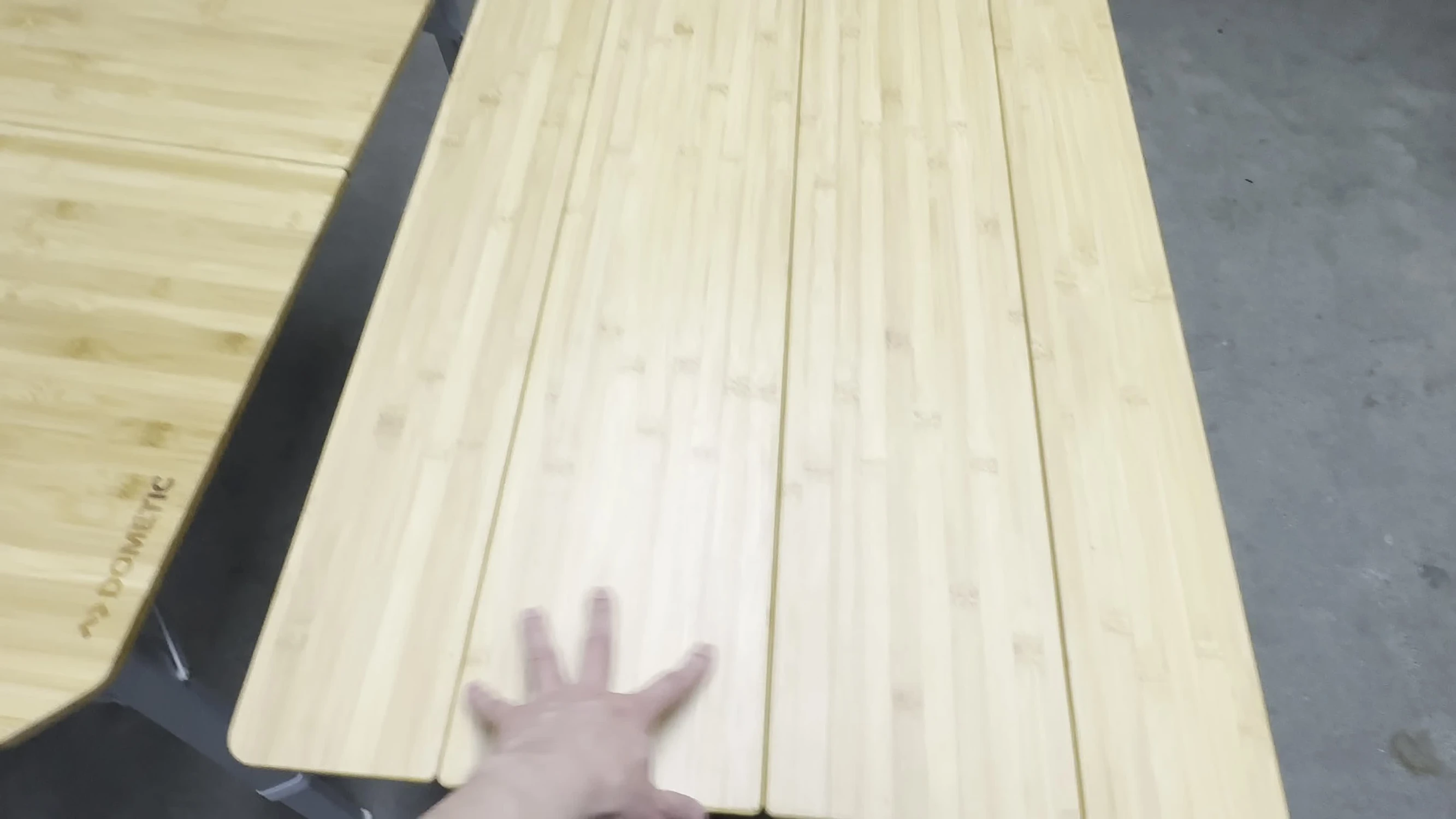 The Dometic table folded multiple times into a compact form.