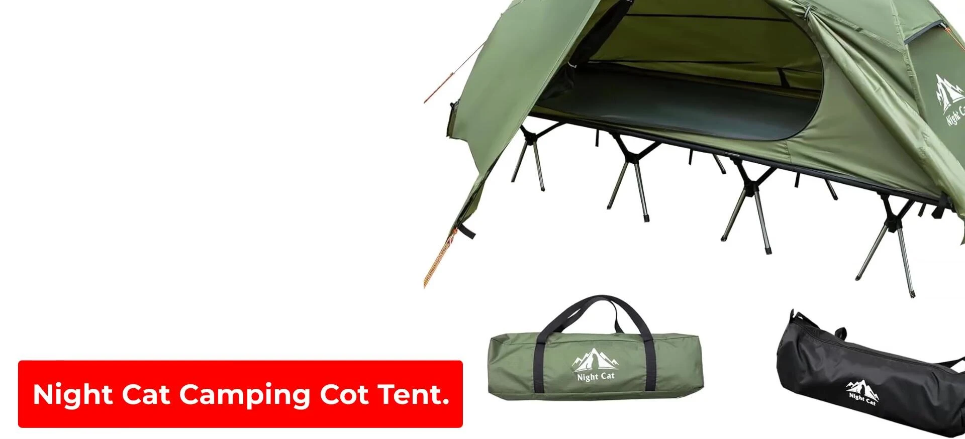 The Night Cat Camping Cot Tent shown