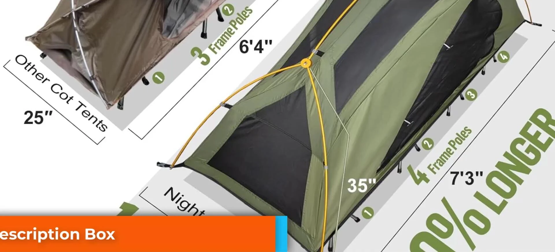Person comfortably sleeping in the cot tent