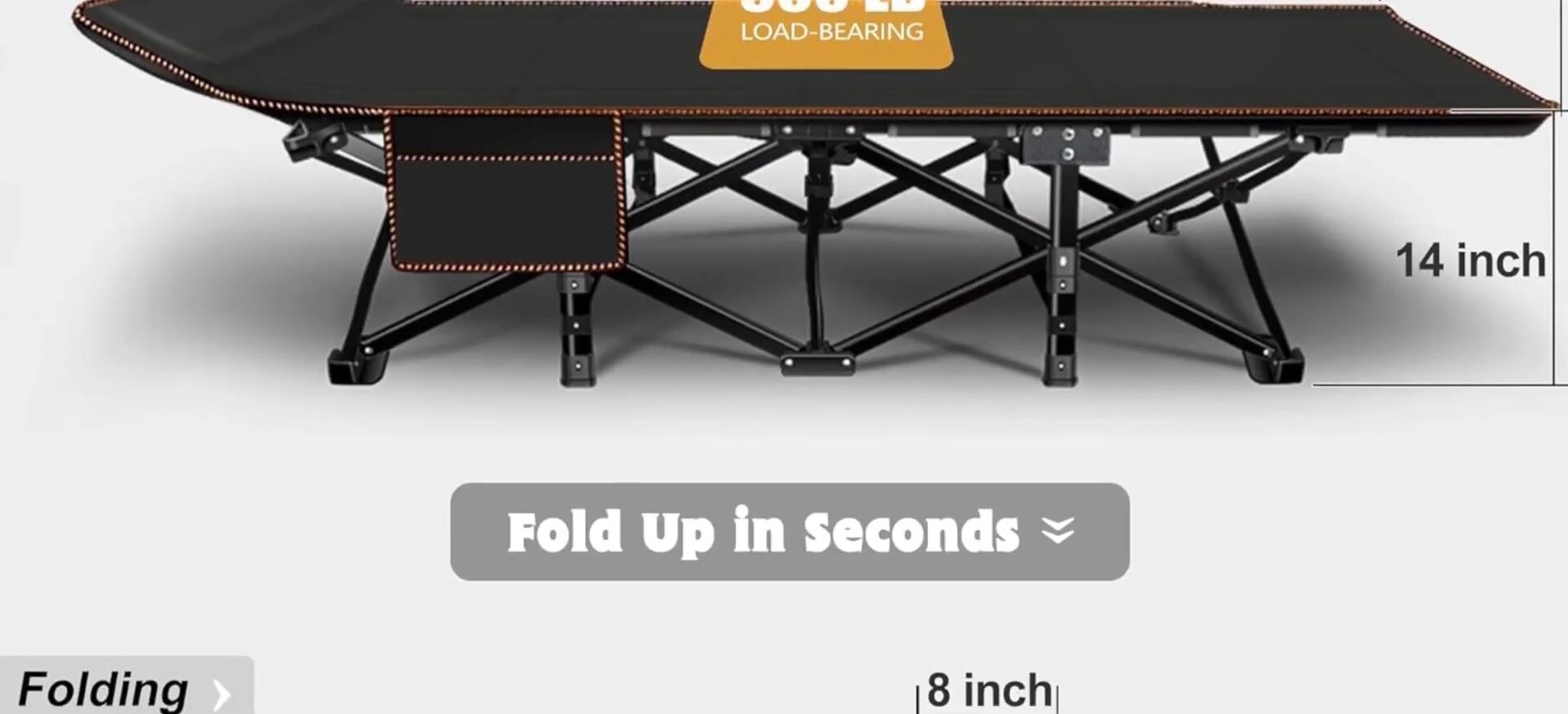 Person easily setting up the Abon cot