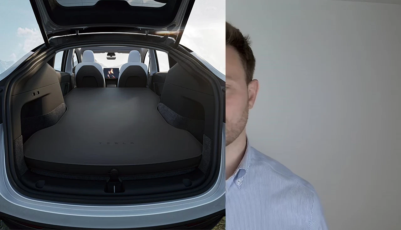 Tesla mattress inflated in the Model Y