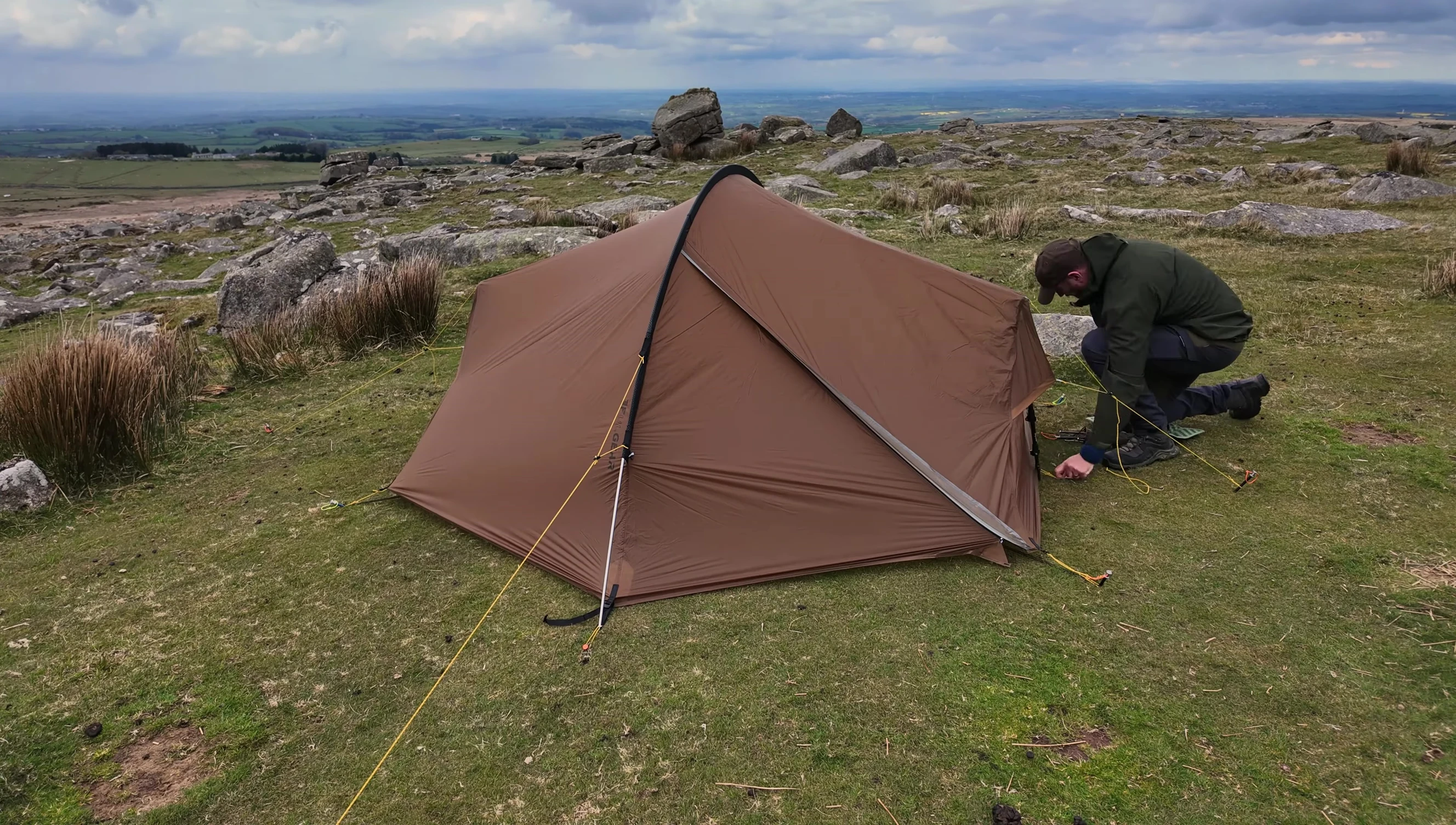 The fly sheet being attached to the inner tent.