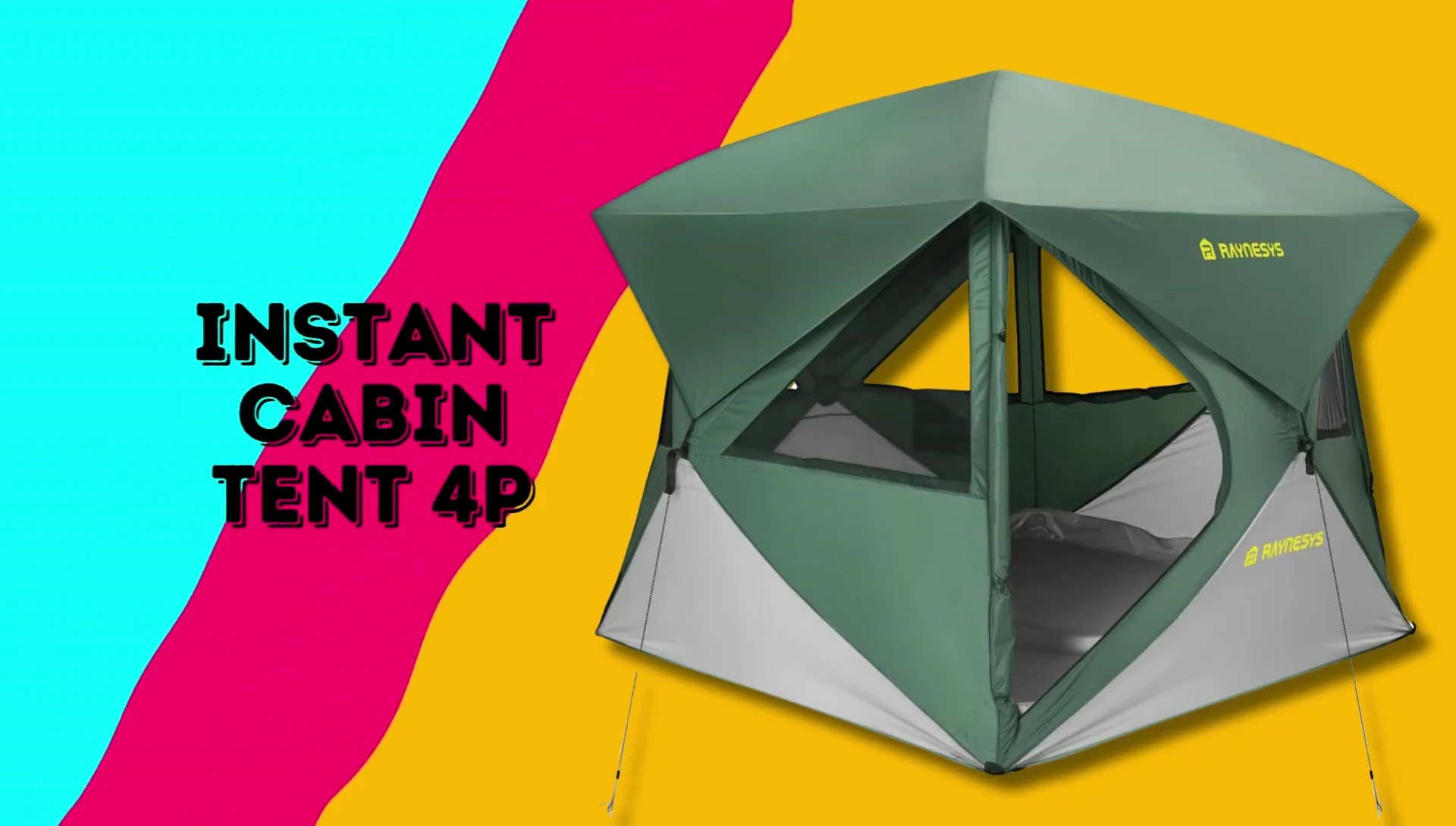 Instant Cabin tent 4P being set up