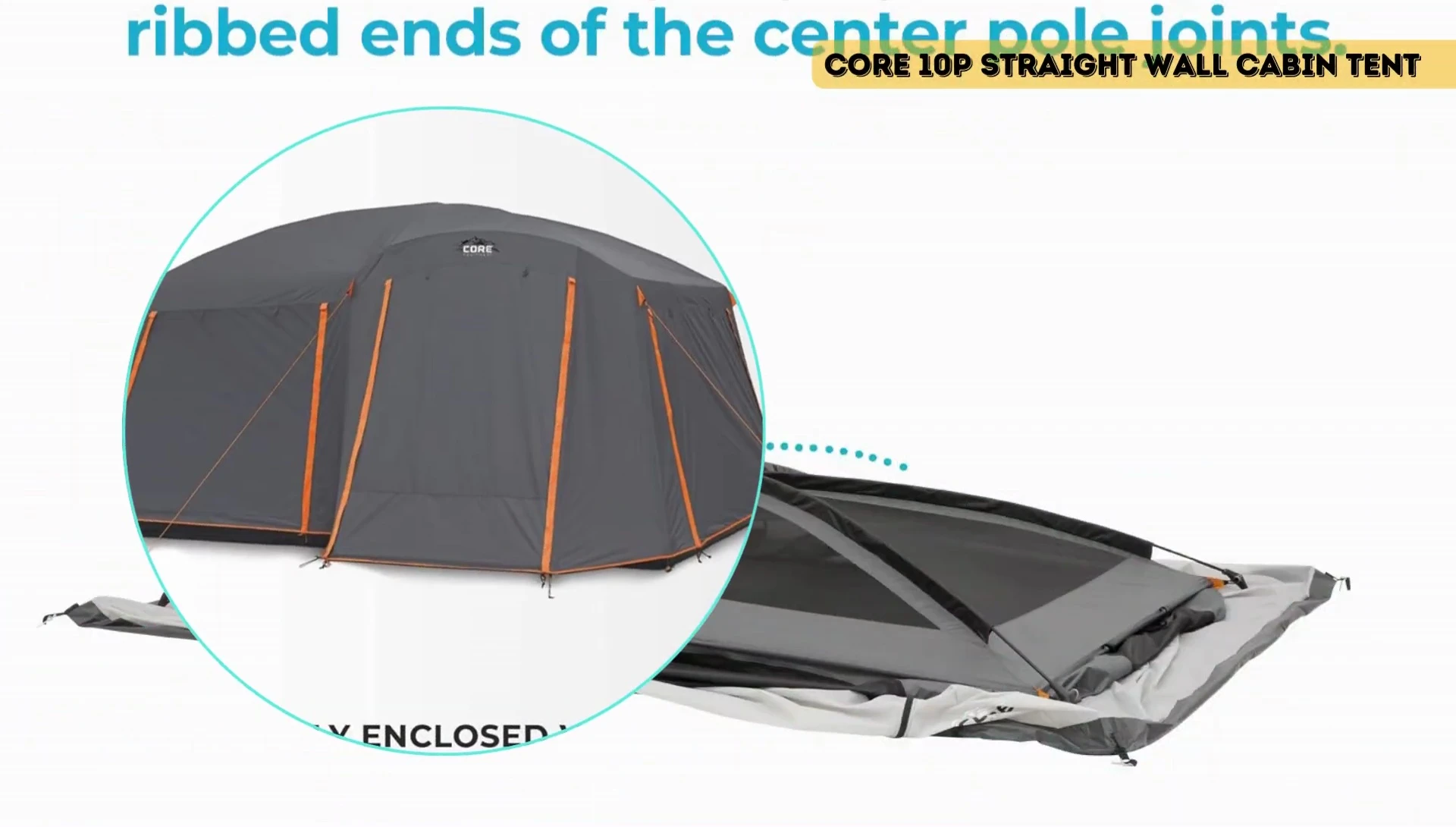 Close-up of Core 10P tent features