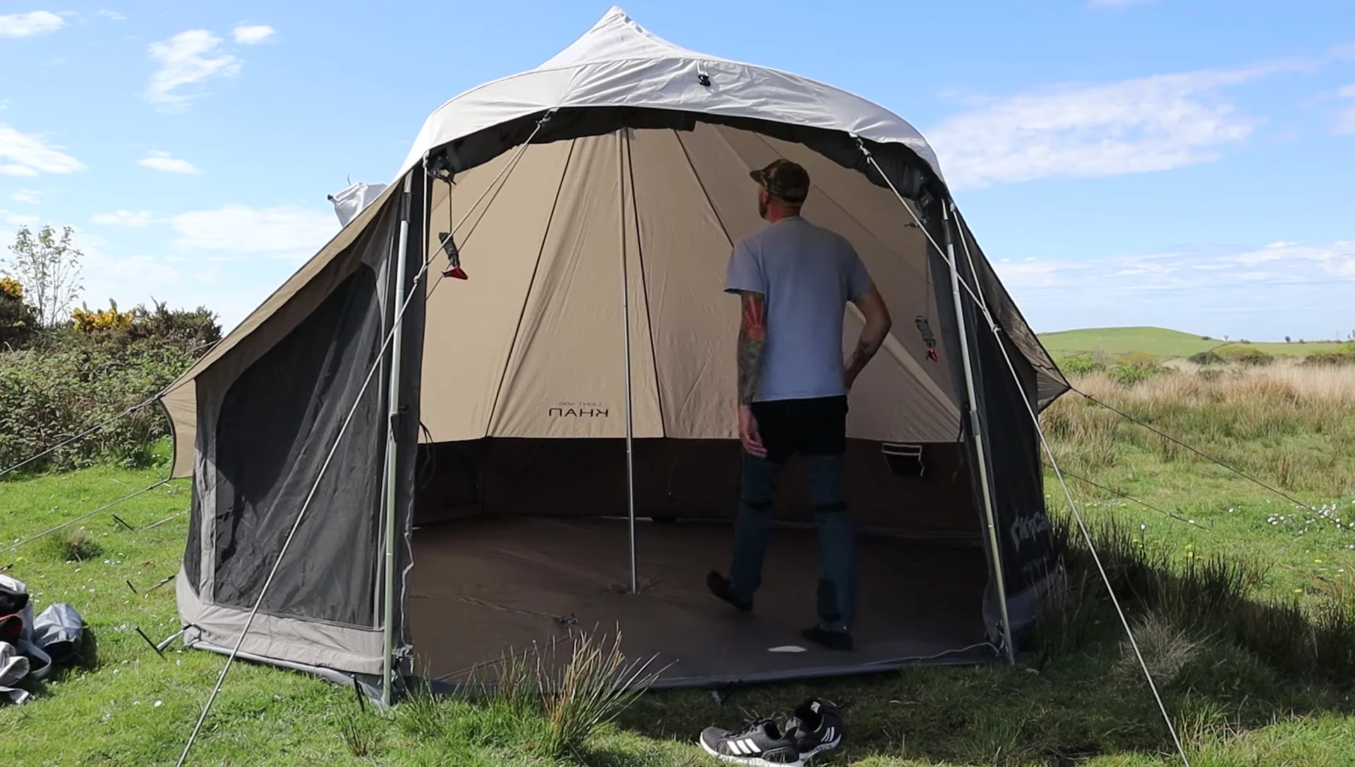Interior shot showing the ample space inside the tent.