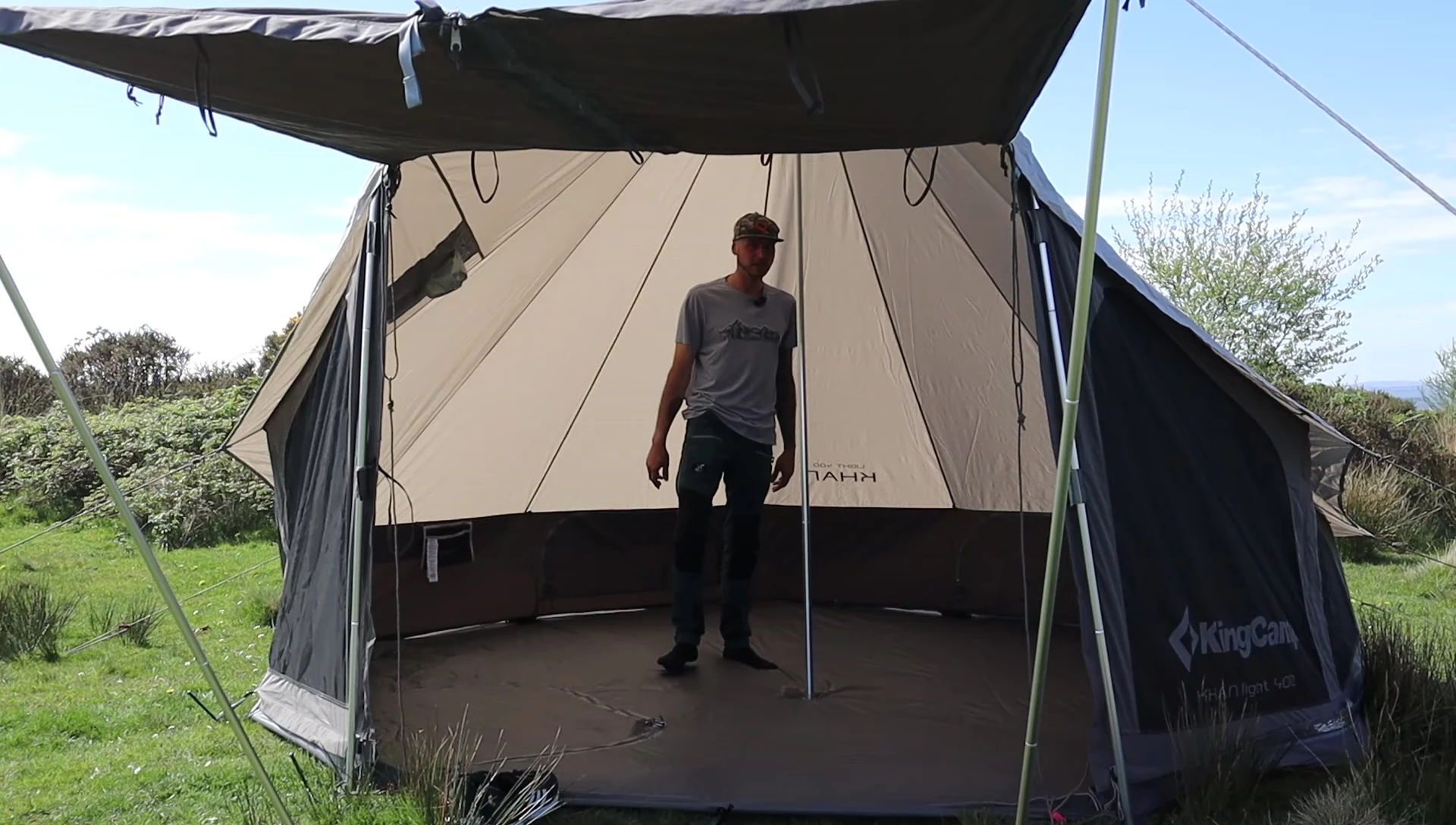 A final shot highlighting the tent's size and views.