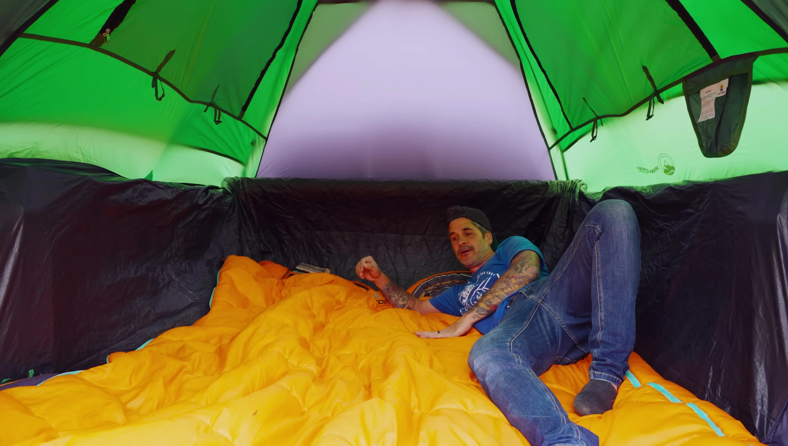 The tent in windy conditions