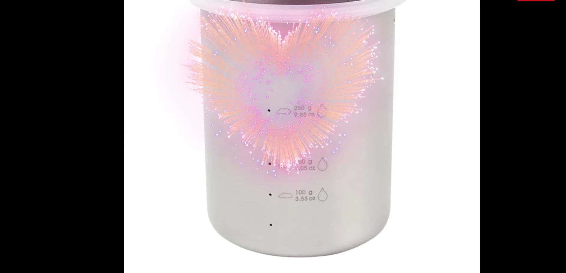 Shot showcasing the pot's lightweight nature.