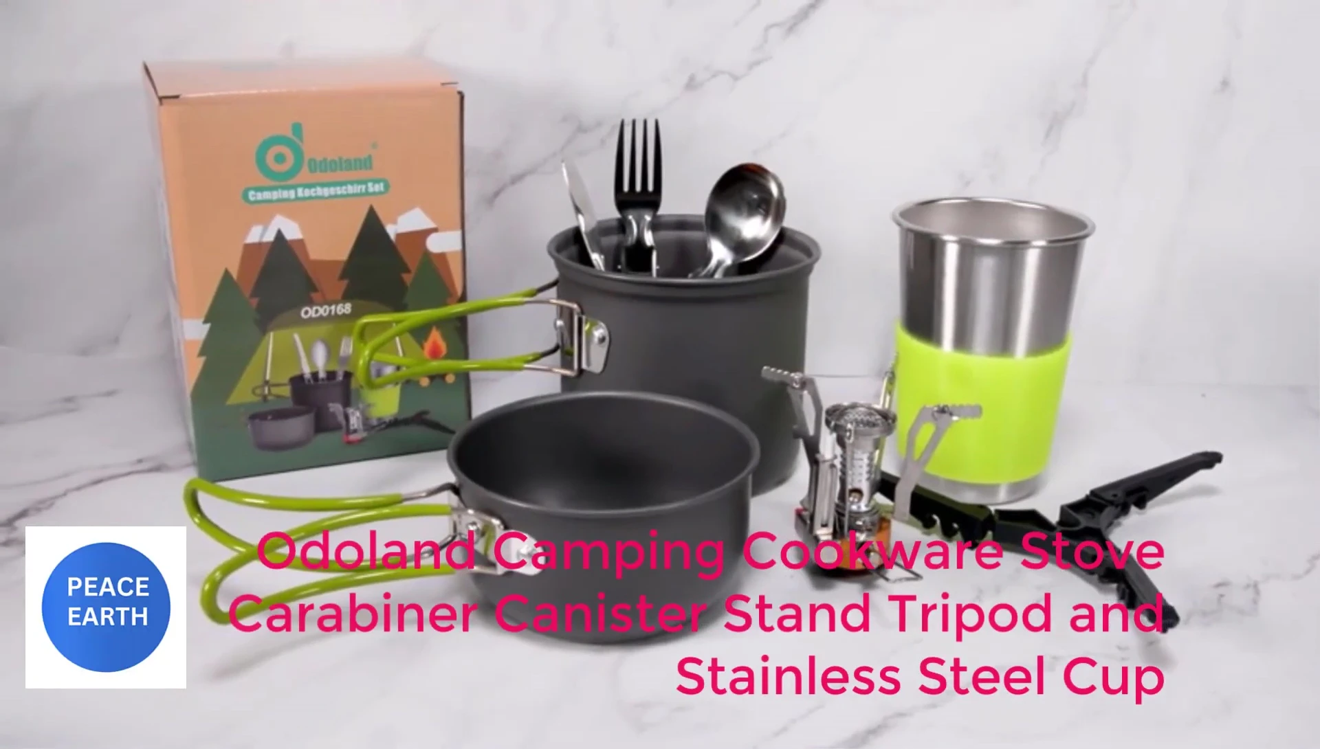 The Odoland camping cookware set displayed.