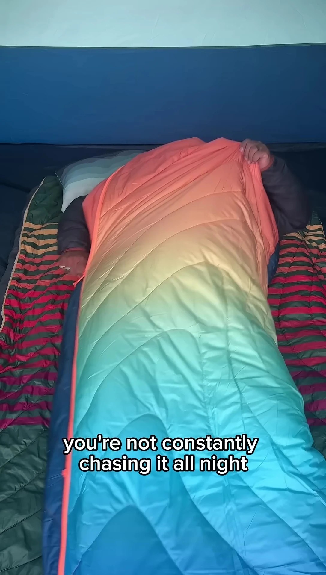 The reviewer emphasizing the ample space within the Wrap Sack.