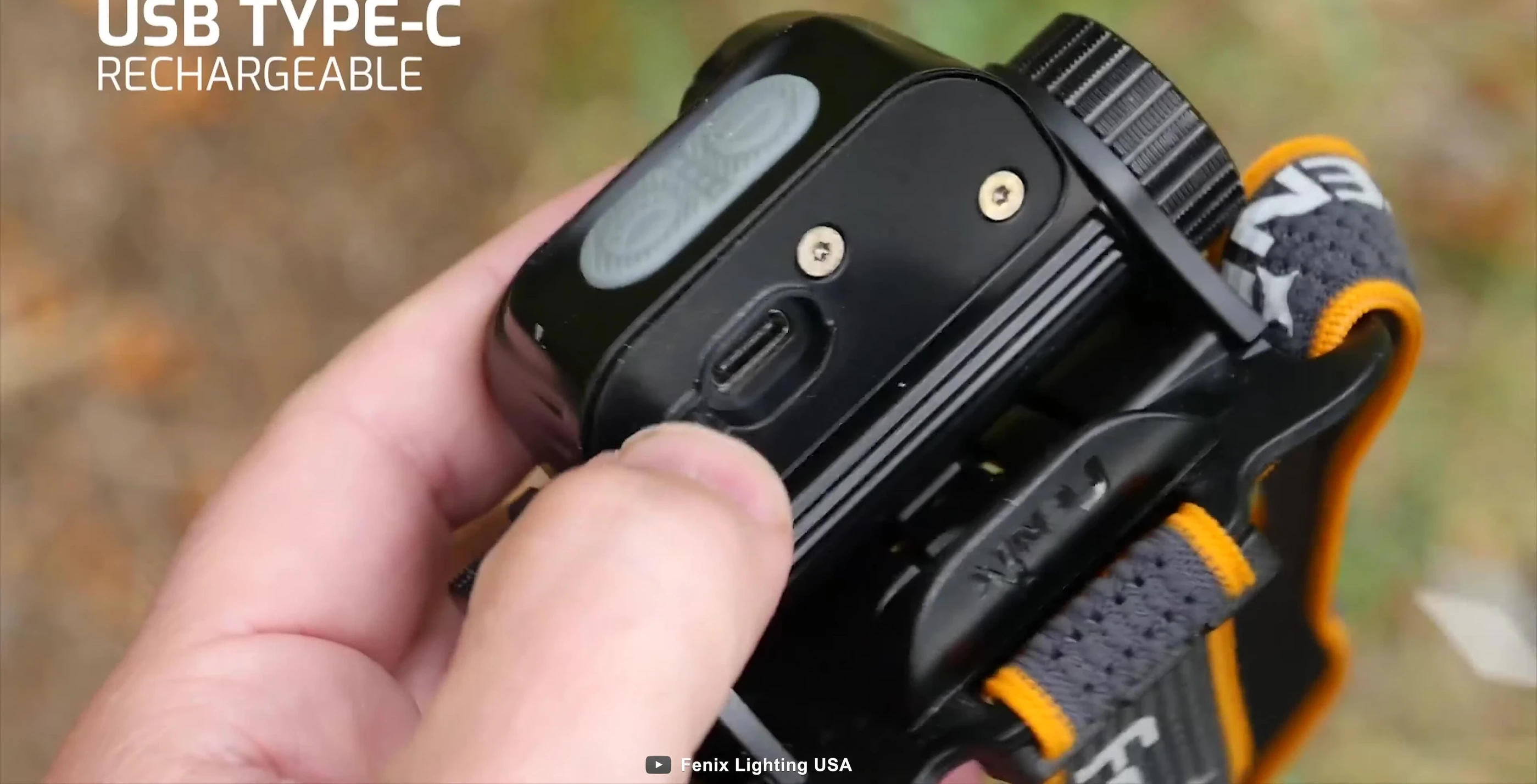 Close up of the USB-C charging port on the Phoenix HM65R.