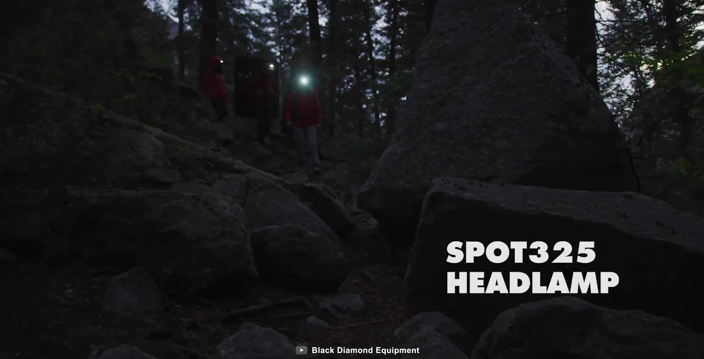 Black Diamond Spot 325 headlamp highlighting its compact design and features.