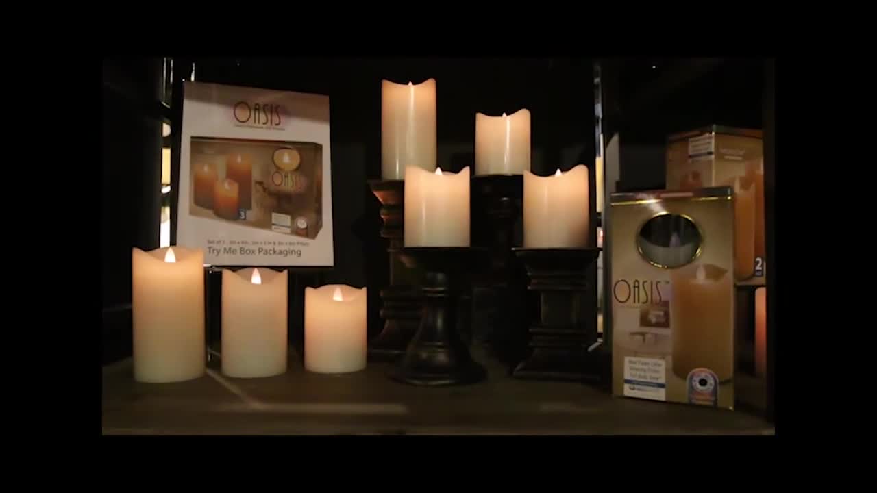 Variety of Oasis LED candles in different sizes