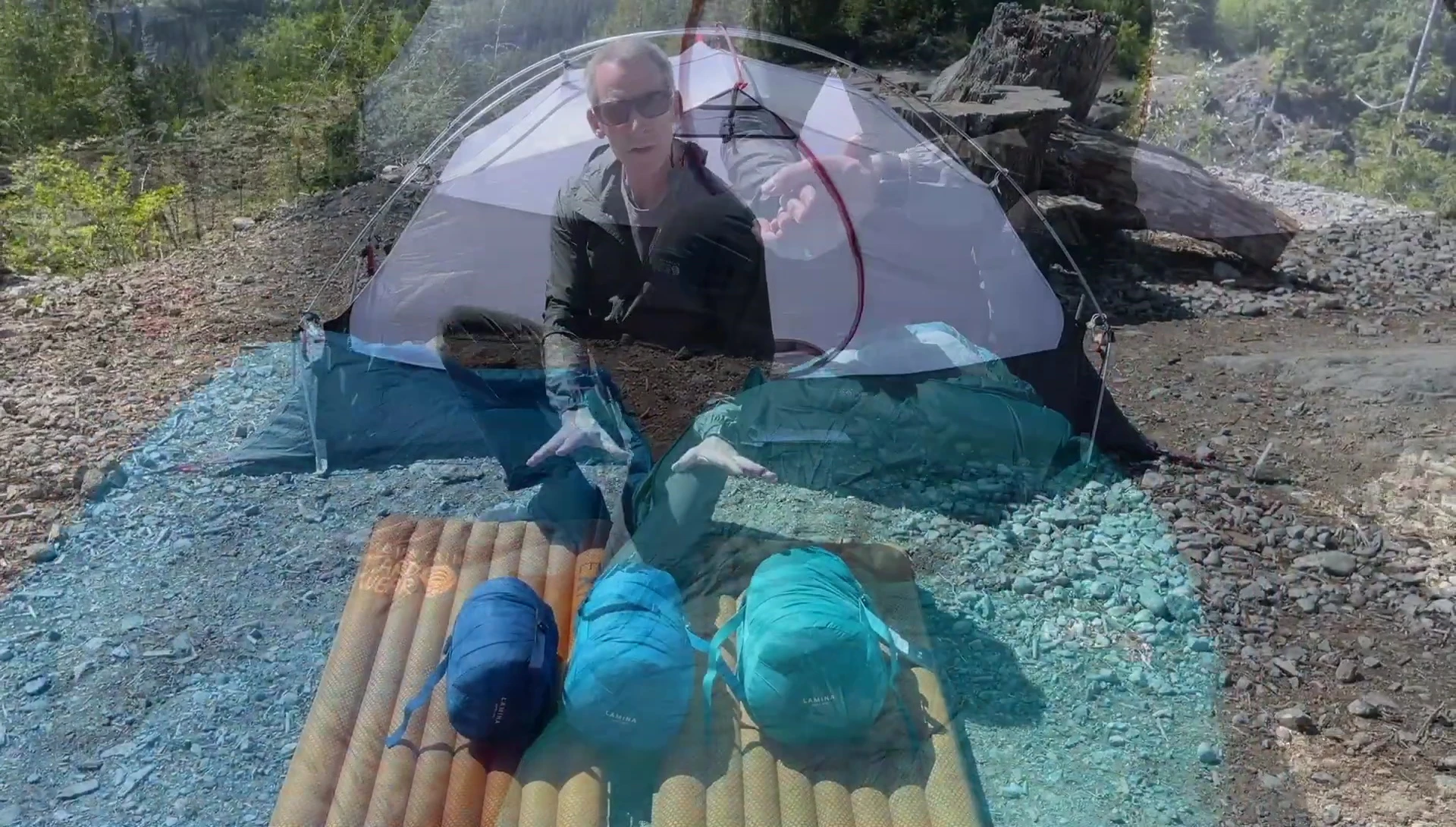 All three Lamina sleeping bags compressed in their stuff sacks.