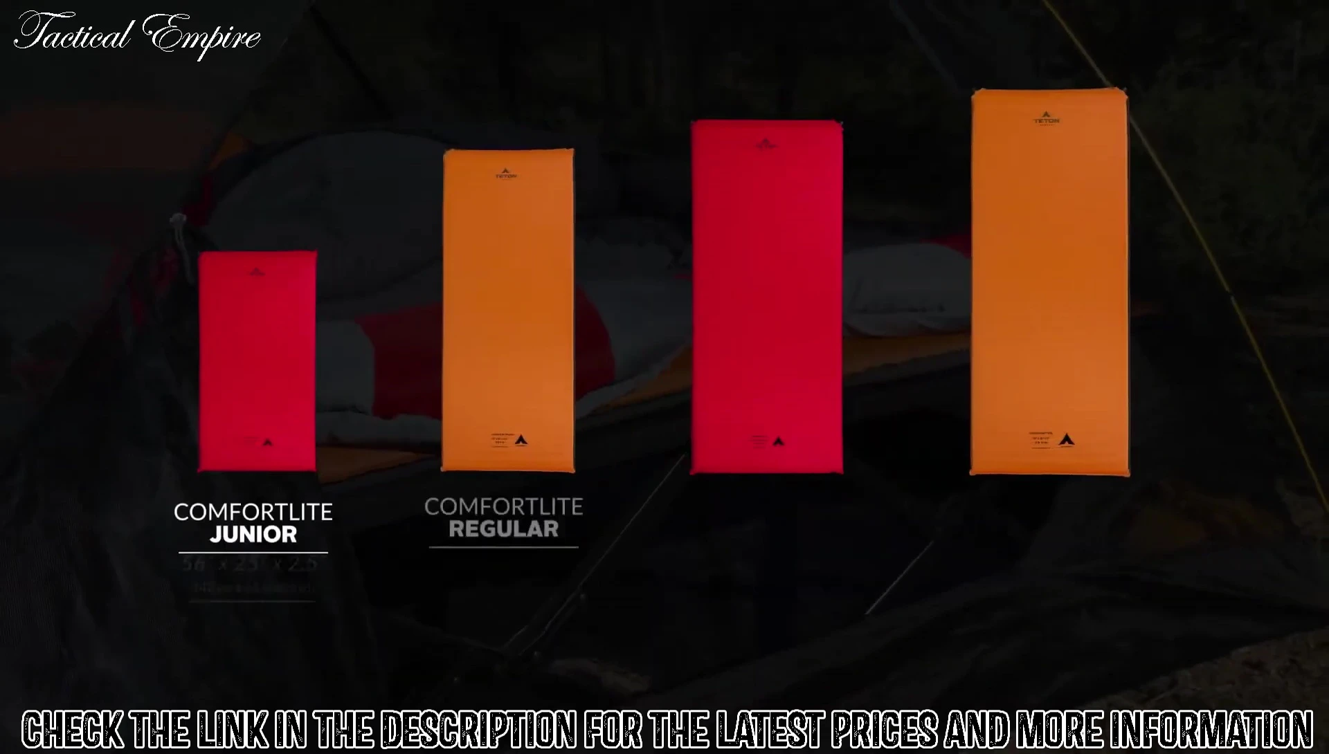 Image showing the different sizes and color options of the ComfortLite pads.