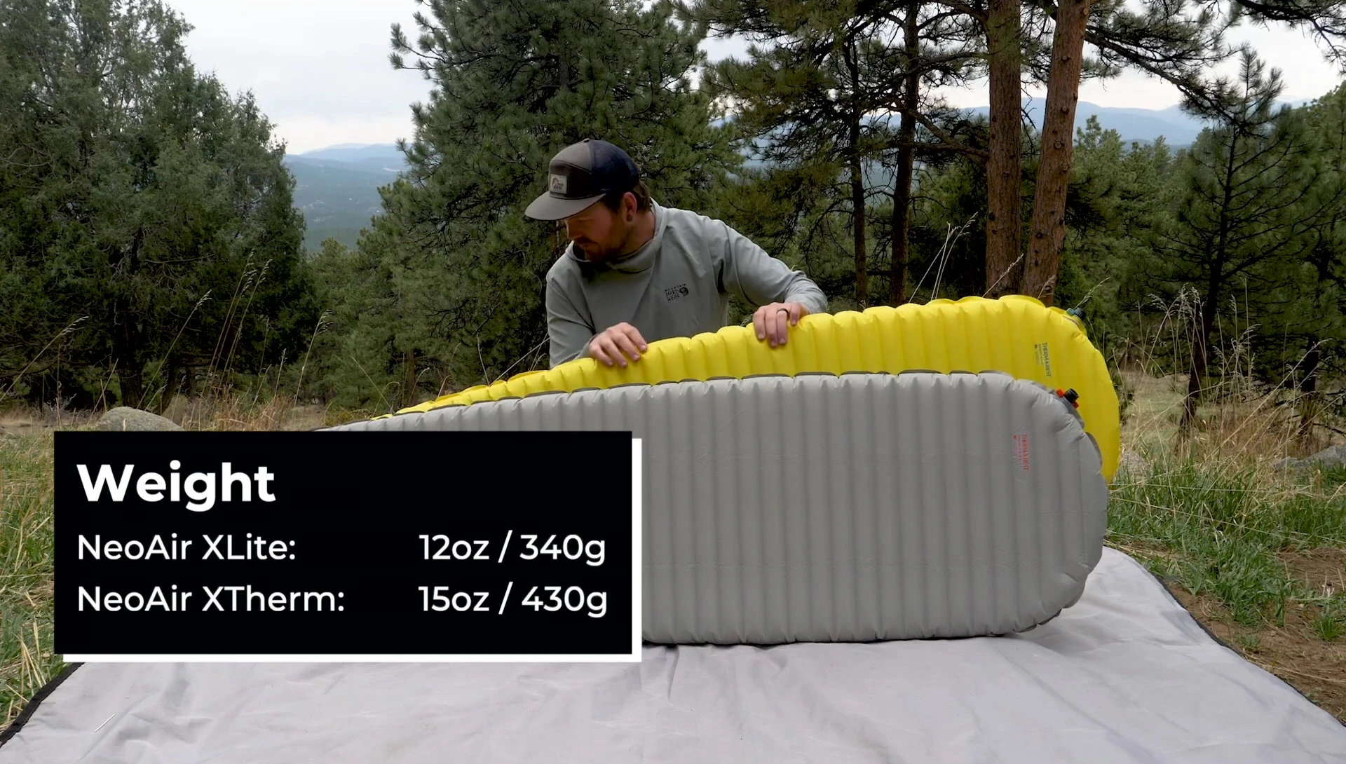 Packed size comparison of both sleeping pads