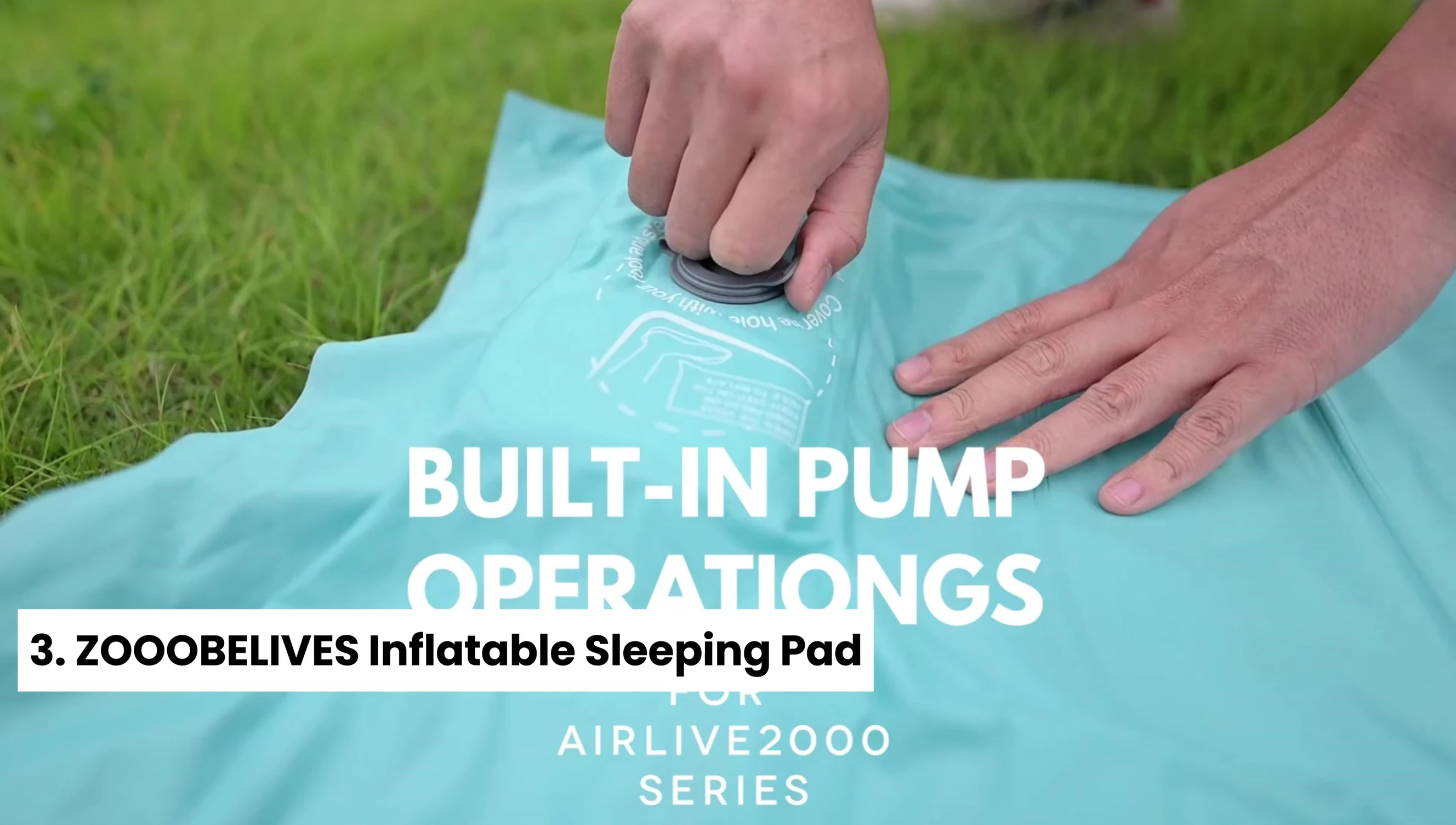The Zoobalives inflatable backpacking sleeping pad.
