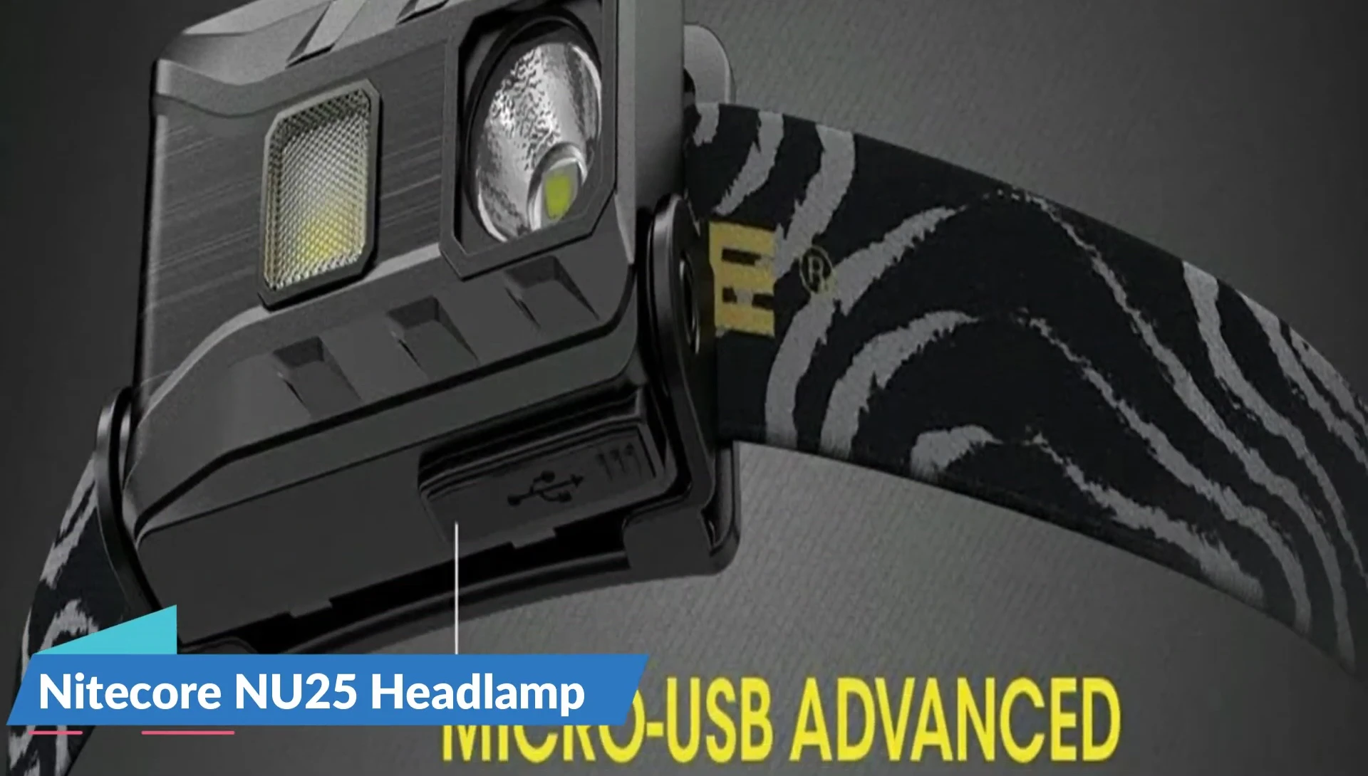 Nightcore NU25 Headlamp being charged