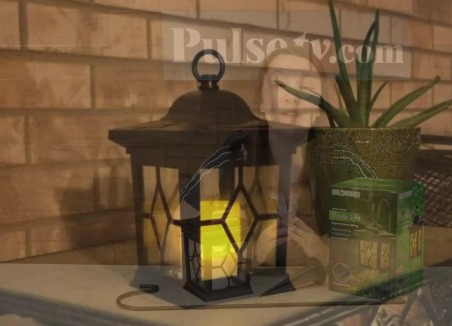 Close-up of the lantern showcasing the realistic flickering flame effect.