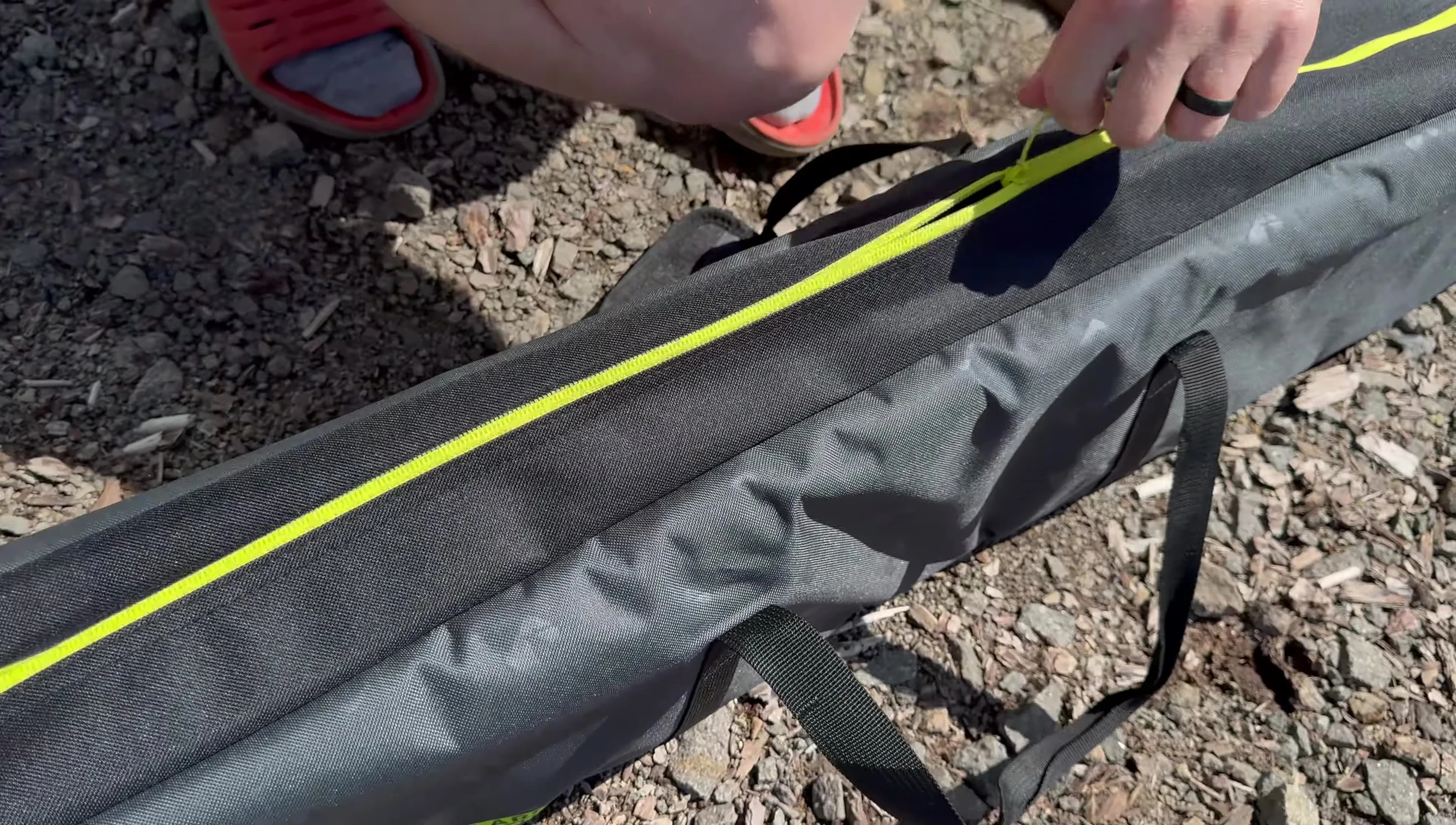 The Zempire Kitpac Pro camp table in its carrying case.
