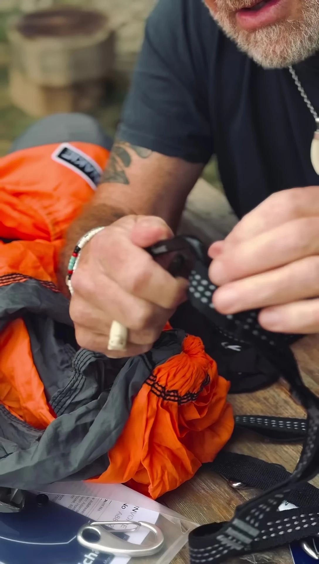 Demonstration of carabiner issue and material damage.