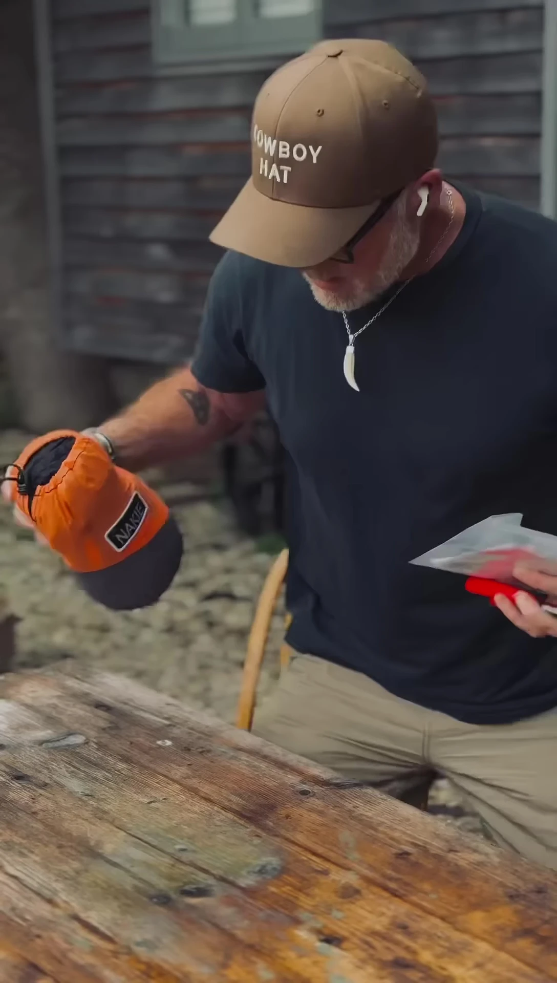 Reviewer showcasing the hammock's setup and ease of use.