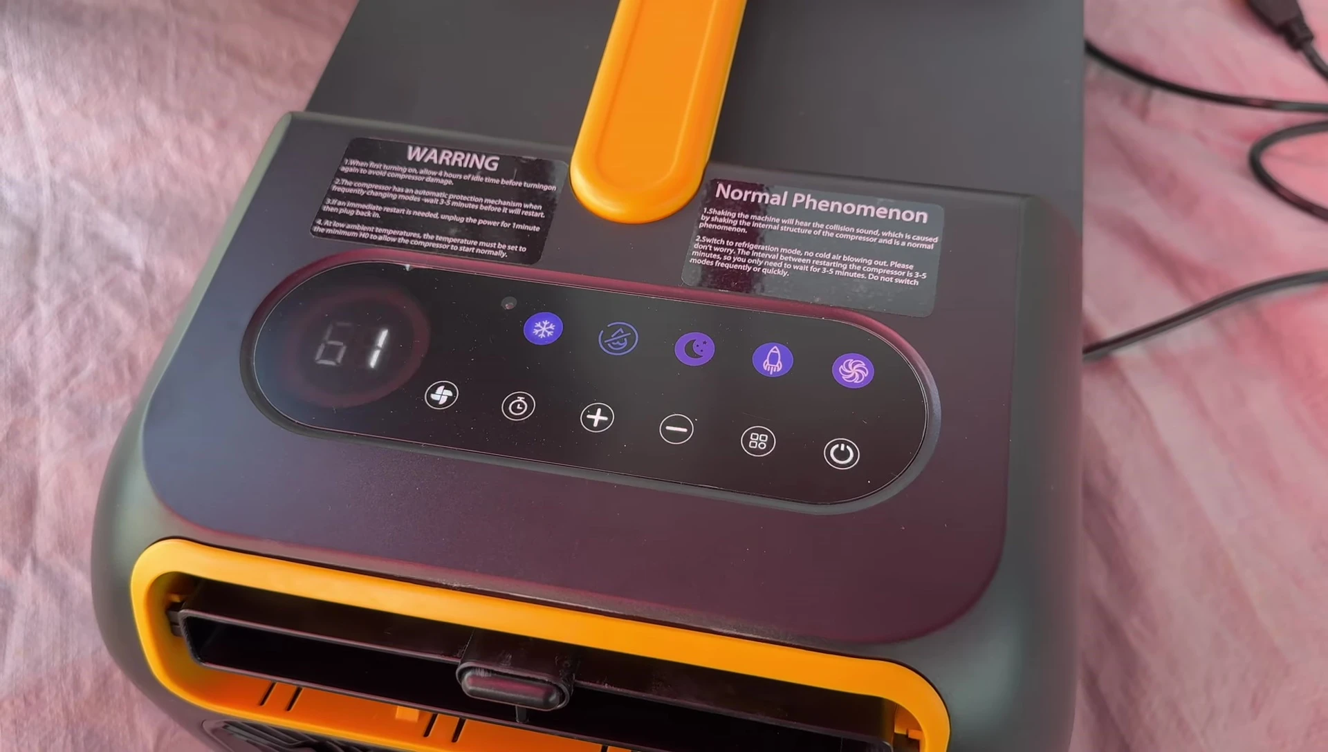 Screen showing the various modes on the remote.
