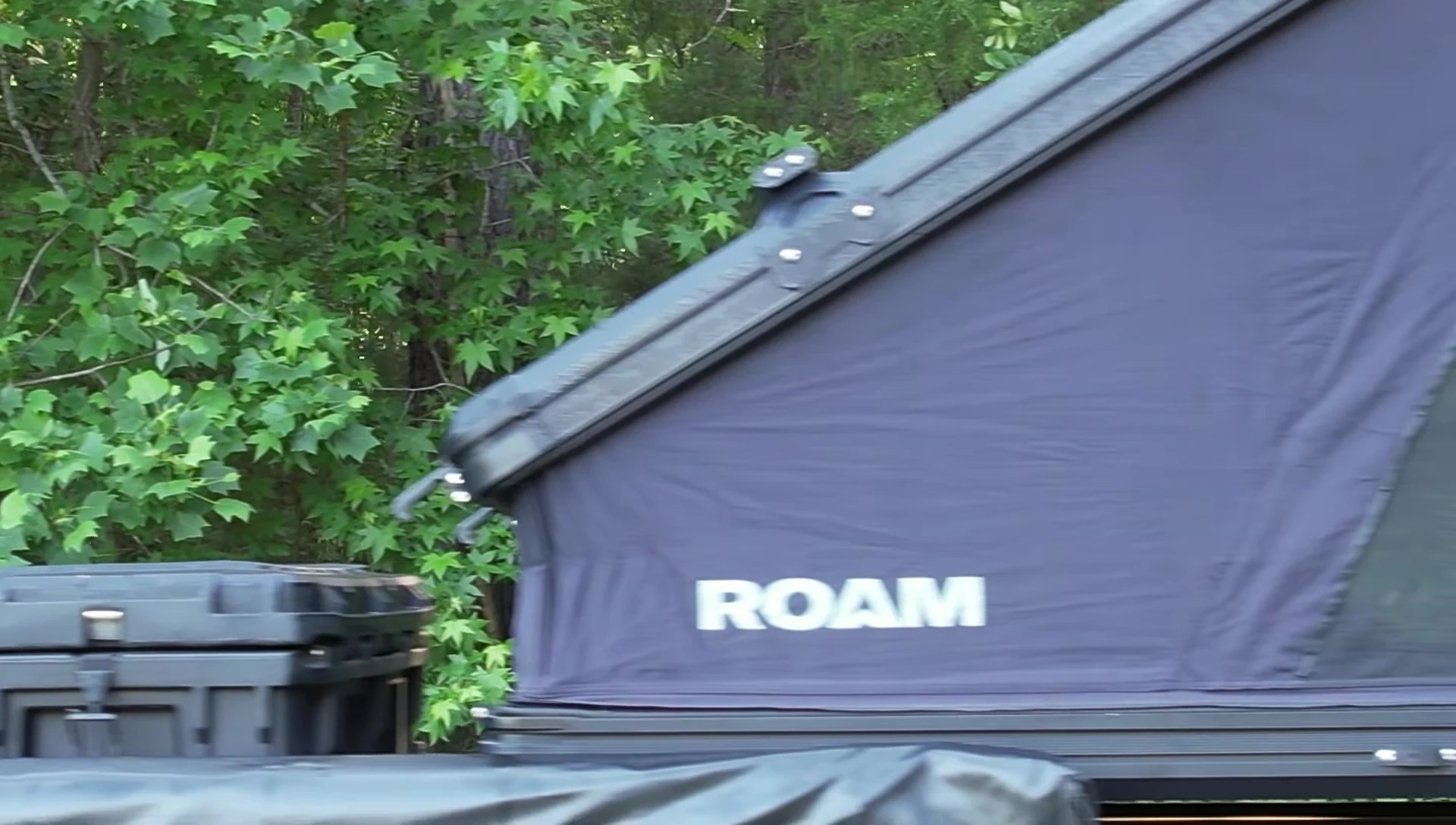 Detail shot of the tent's fabric material