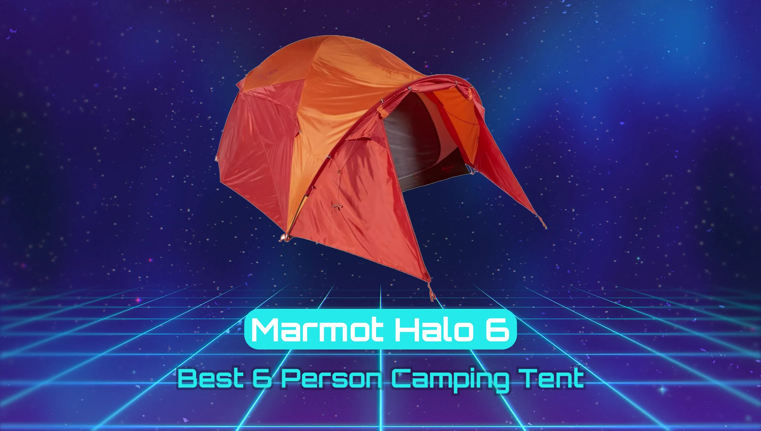 The Marmot Halo 6 tent shown in a camping environment.