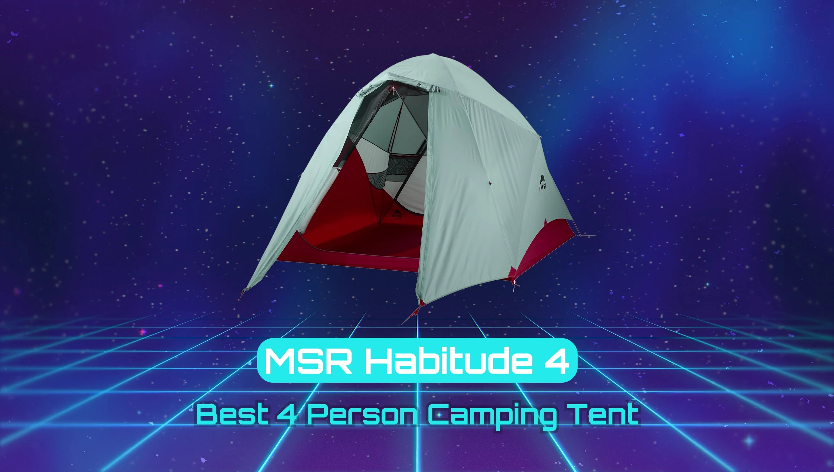 The MSR Habitude 4 tent shown set up.