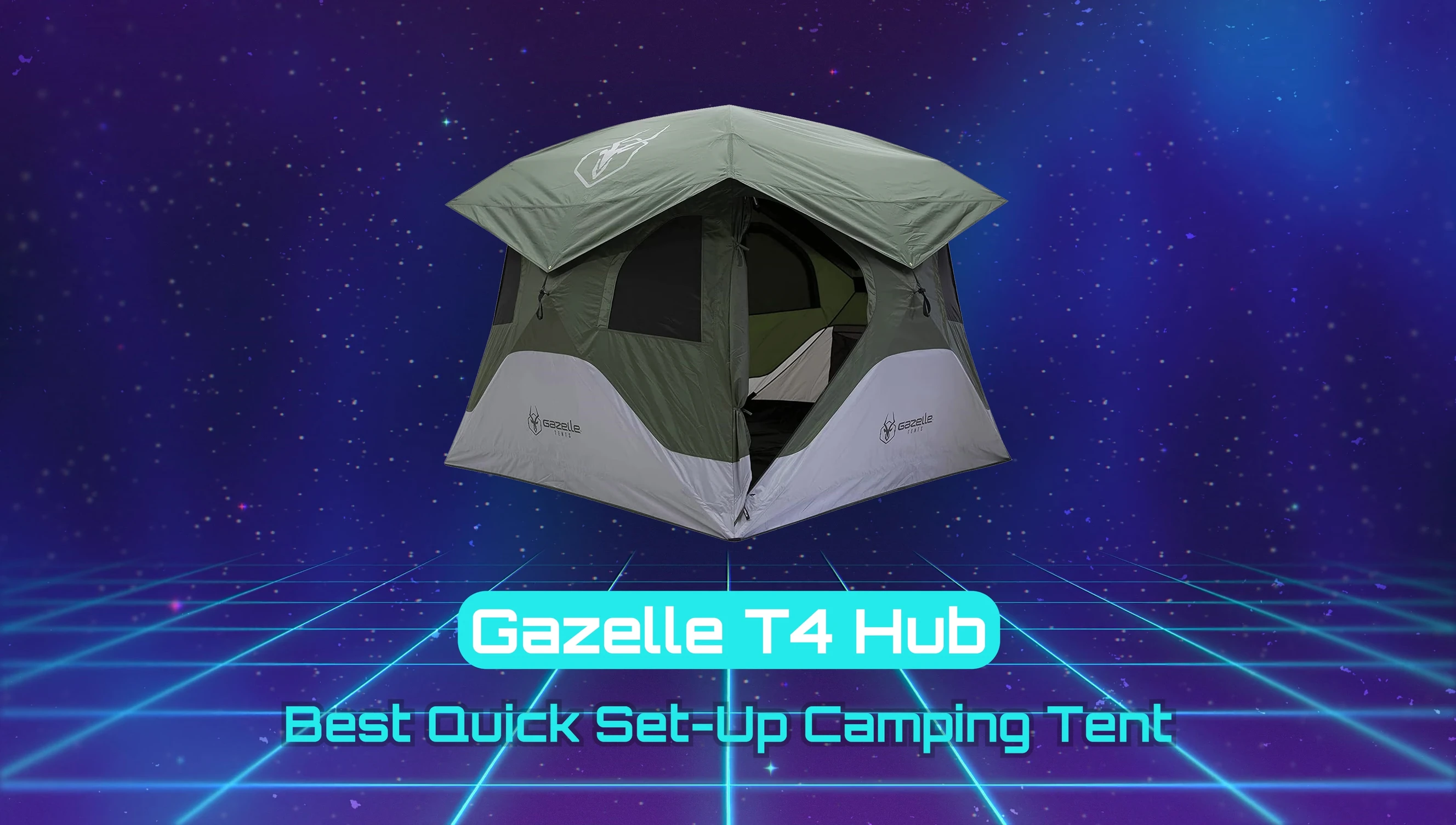 Gazelle T4 Hub tent being quickly set up.