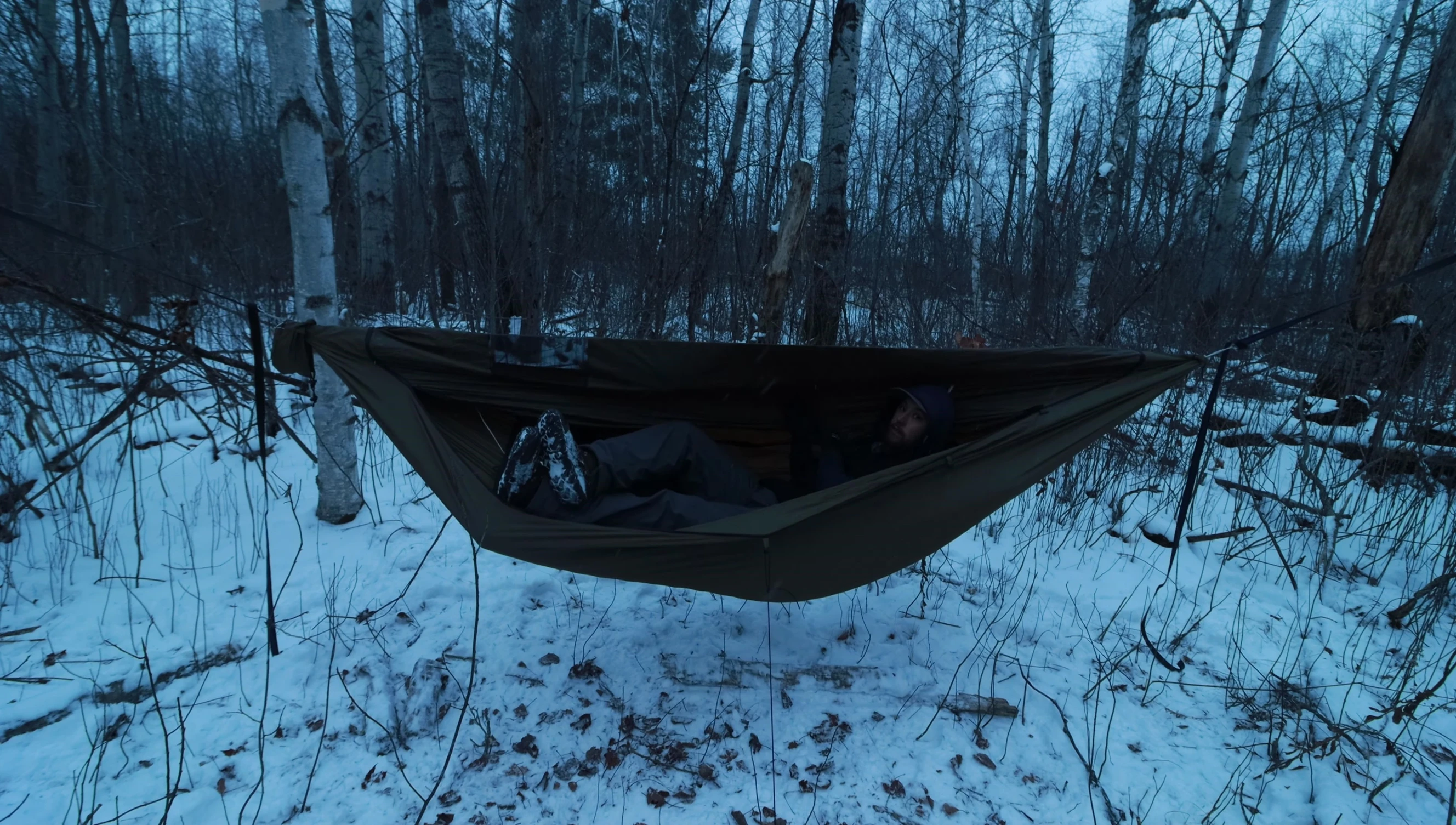 The vent on the foot end of the hammock.