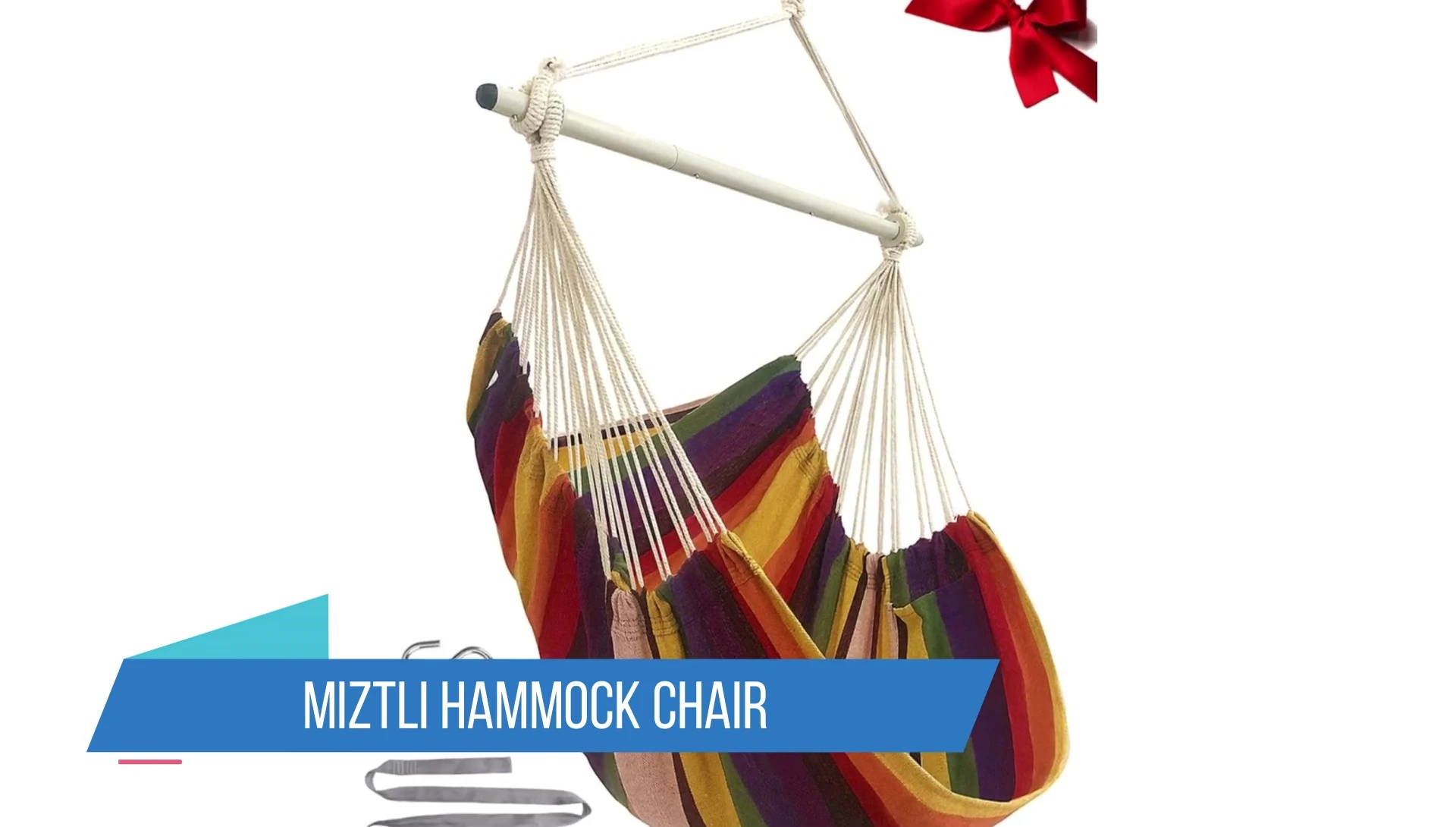 A person relaxing in the Misley hammock chair, emphasizing its sturdiness.