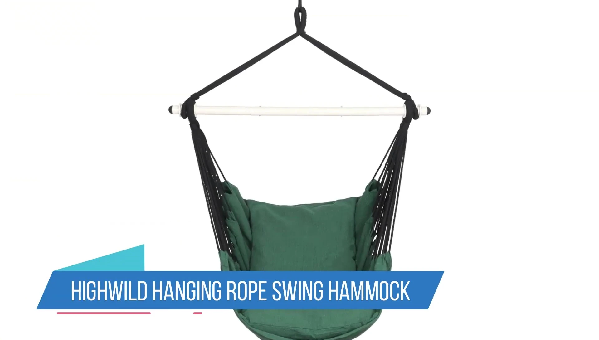 The High Wild hammock chair shown in a relaxing outdoor setting.