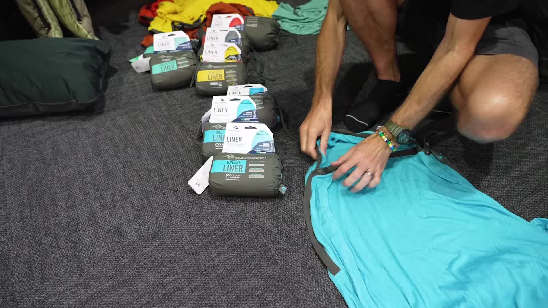 Close-up of the mummy-shaped liner