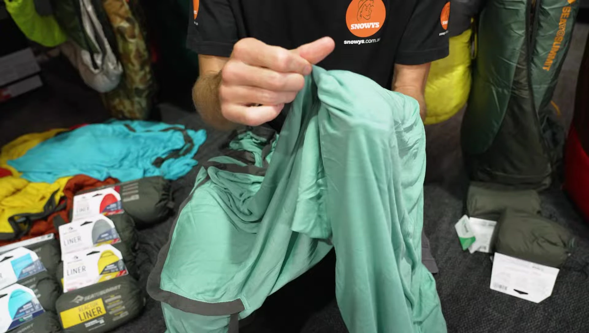 The liner being shown in a travel context