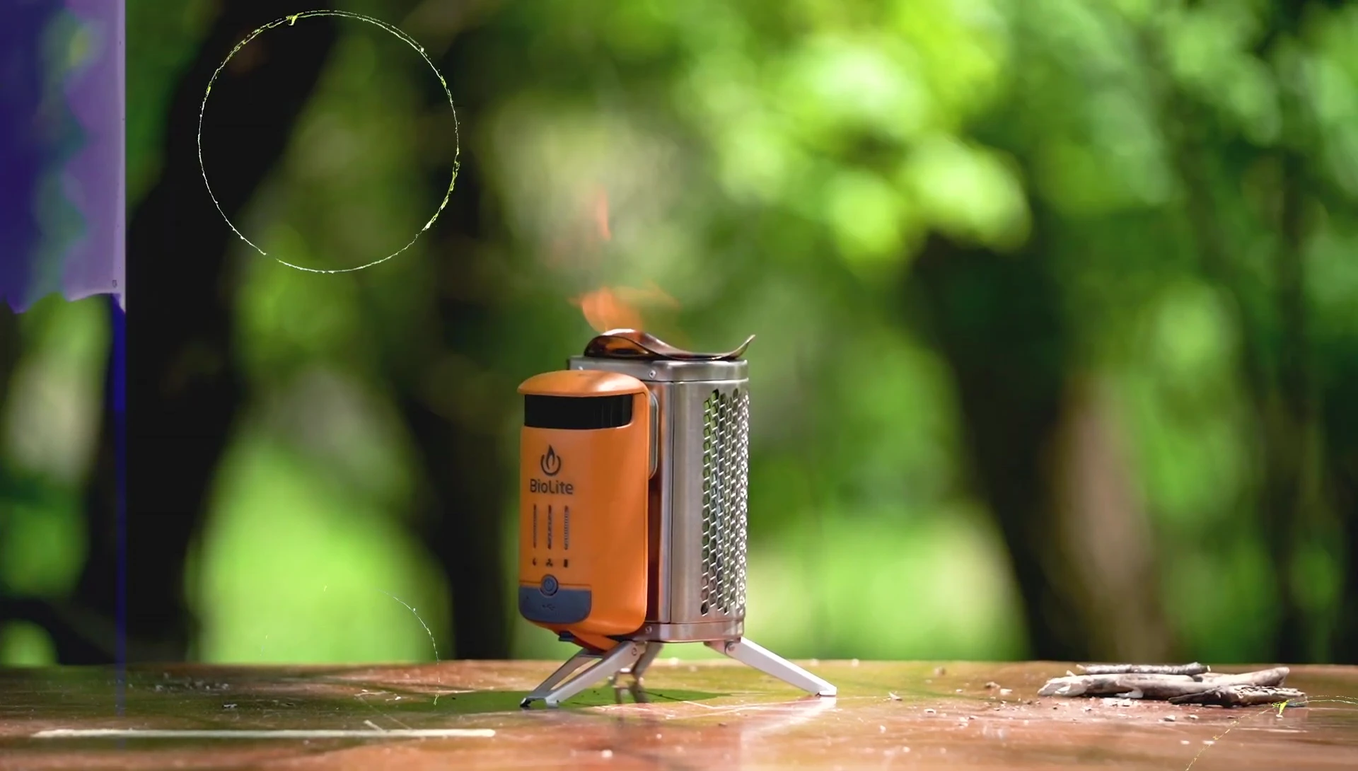 The BioLite CampStove 2+ being used outdoors.