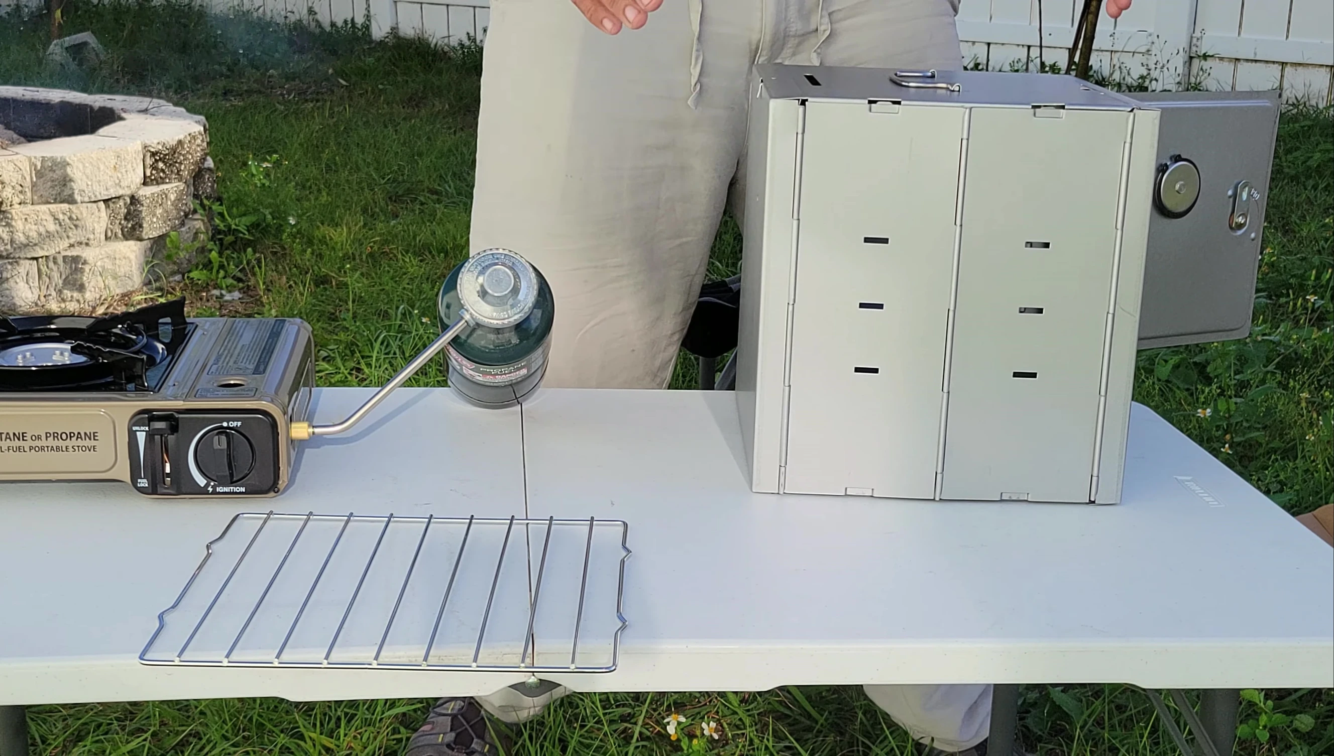 The oven fully assembled and closed