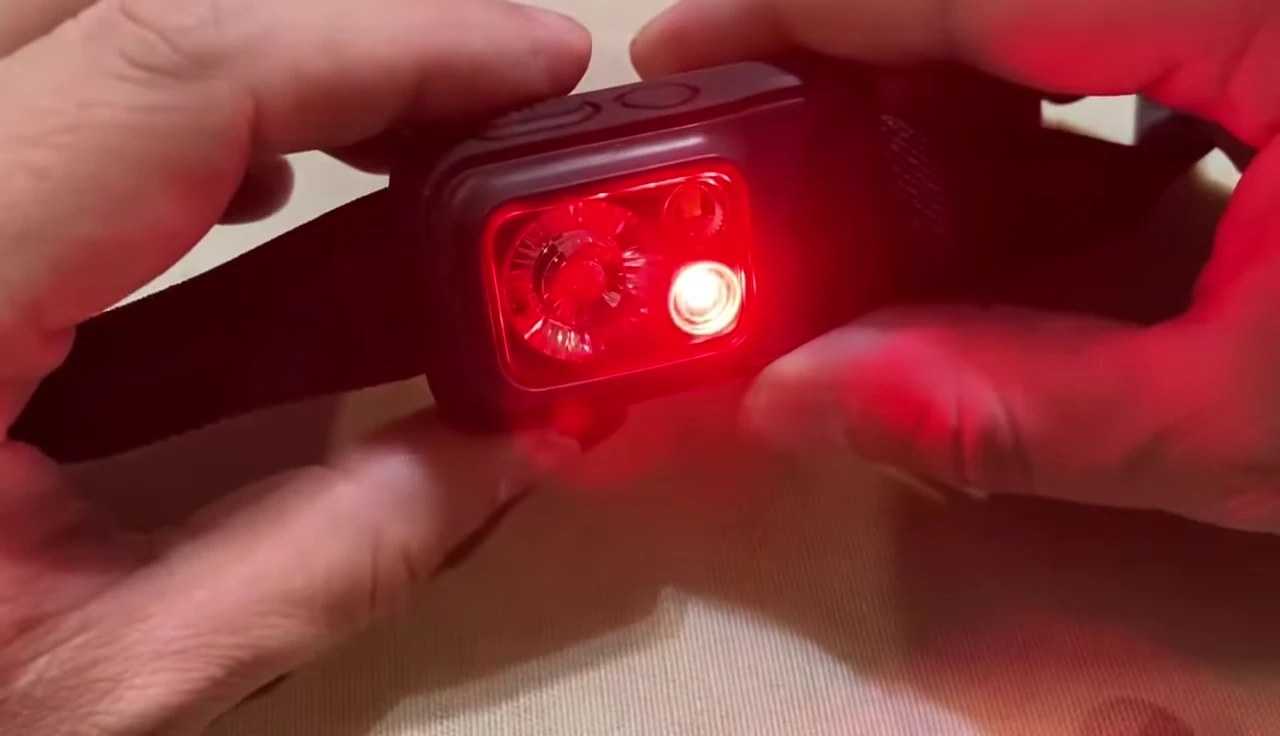 Headlamp displaying SOS signal