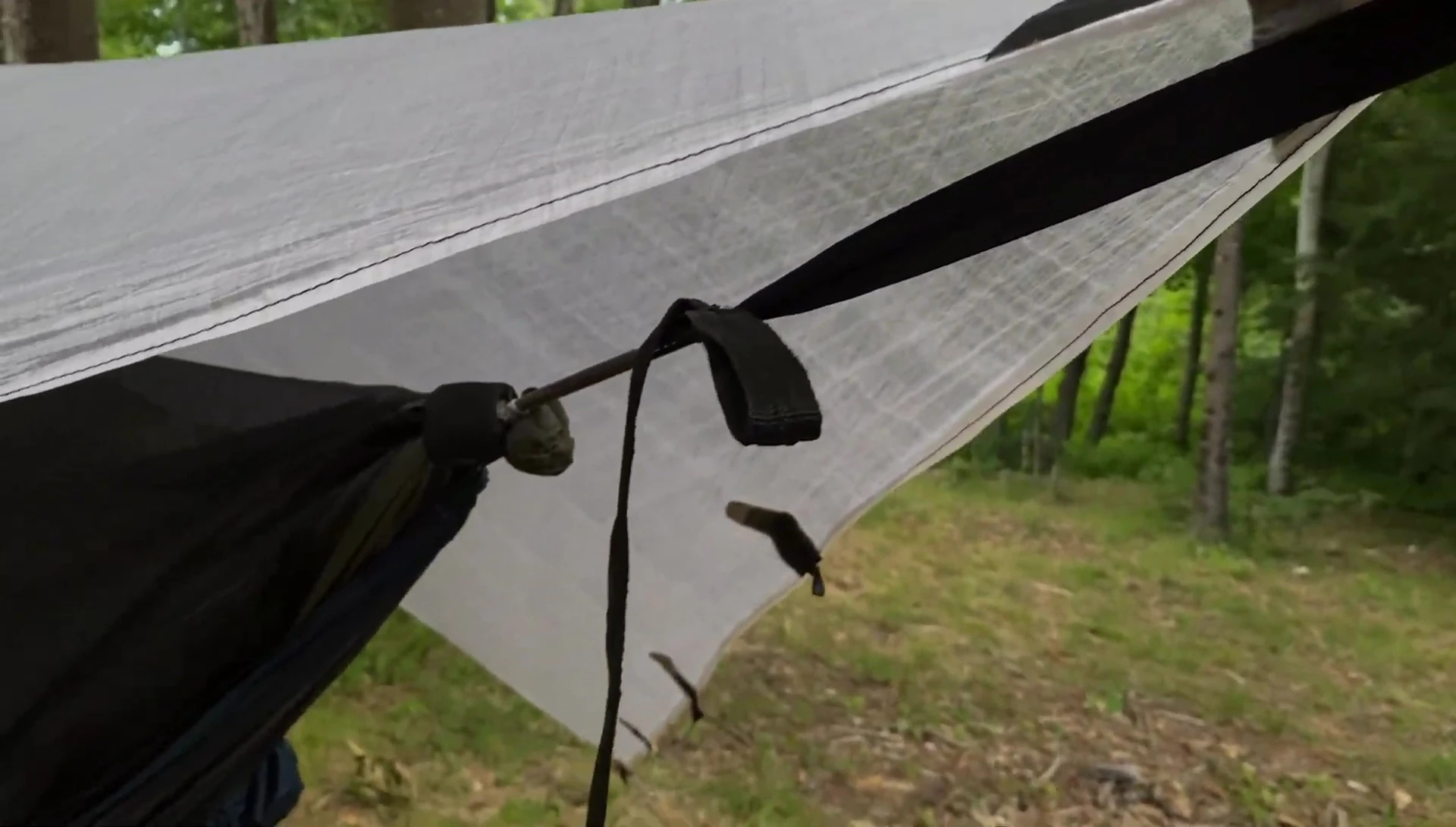 A shot showing the limited coverage initially provided by the tarp.