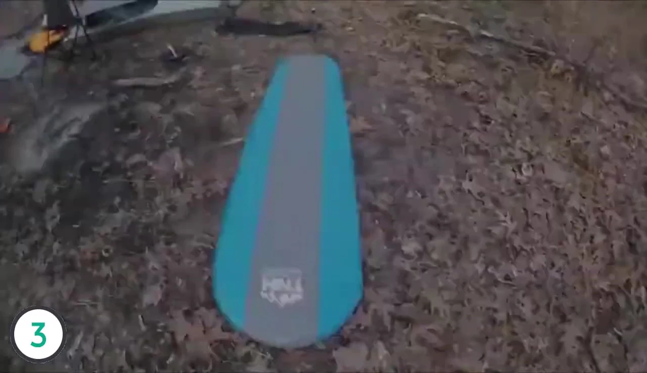 Close-up shot highlighting the comfort and support of the camping pad.