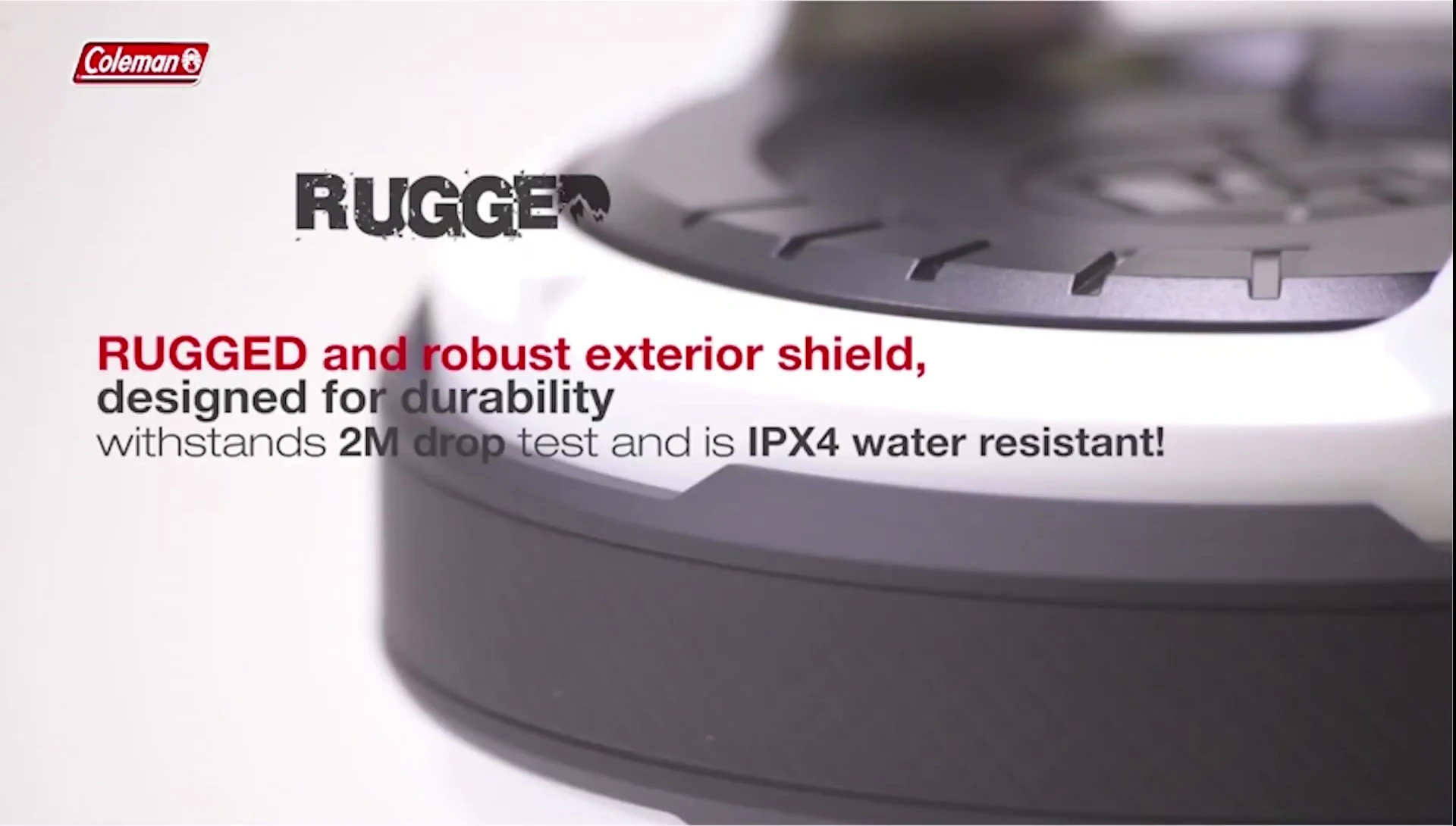 Highlighting the Coleman lantern's durable construction